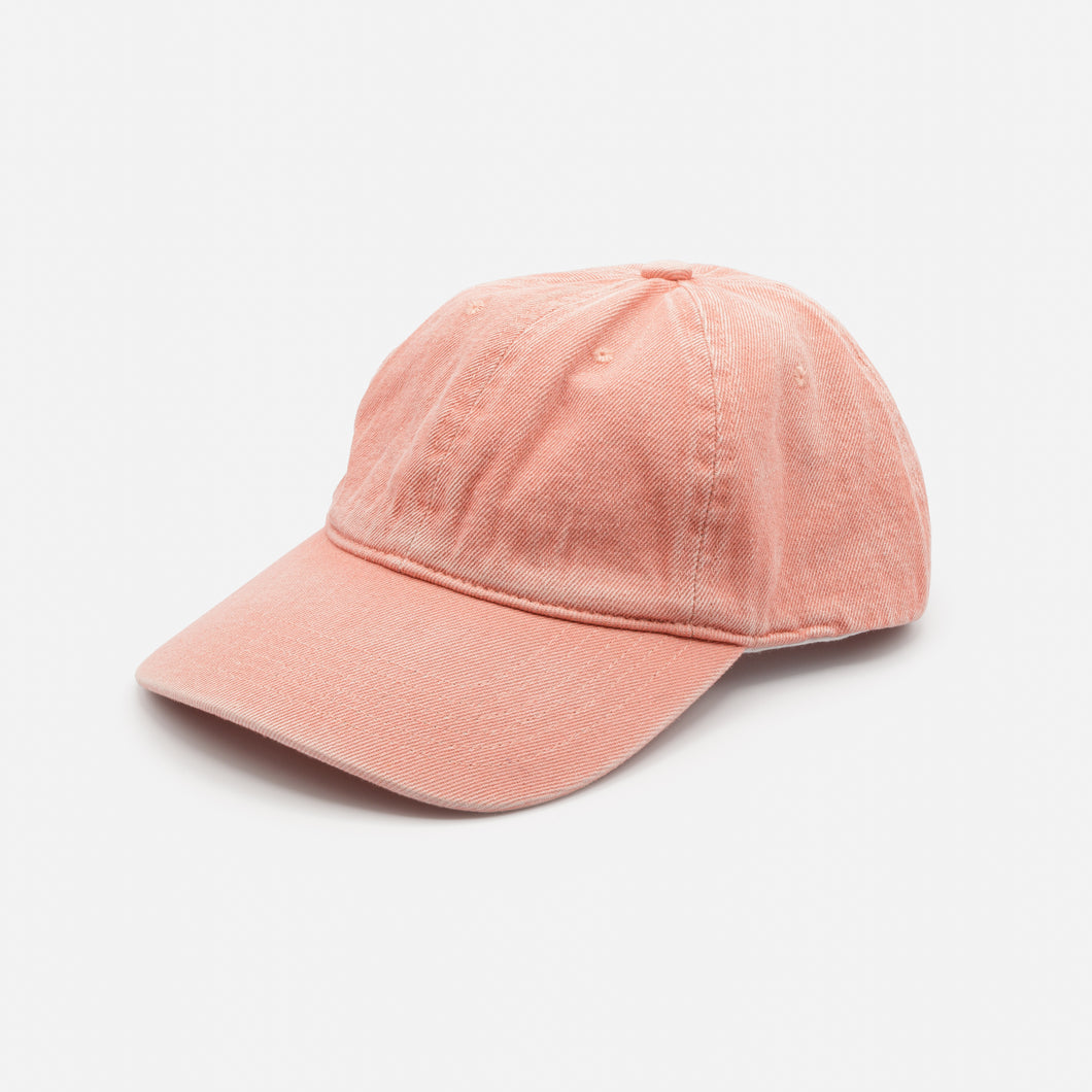 Pink washed denim cap