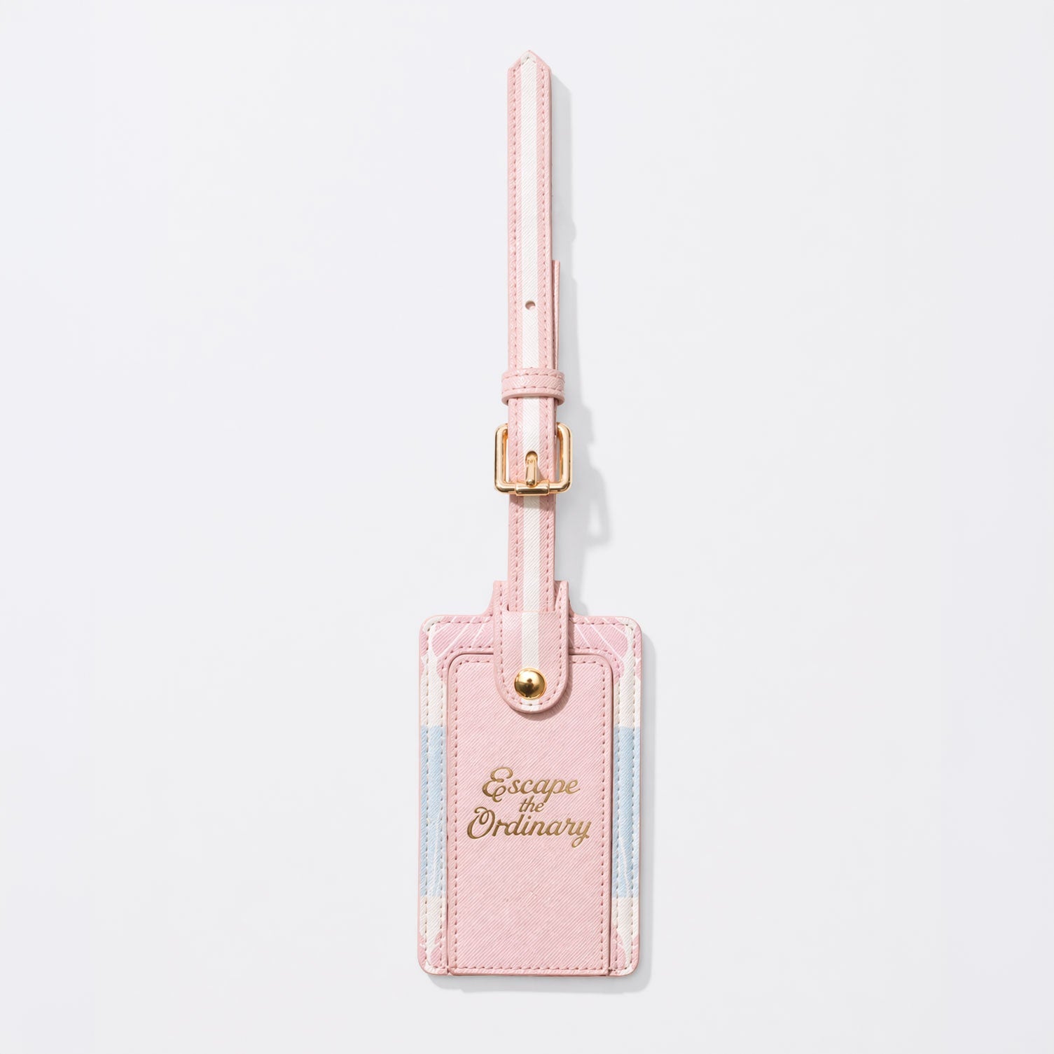 Étiquette de bagage rose voyage