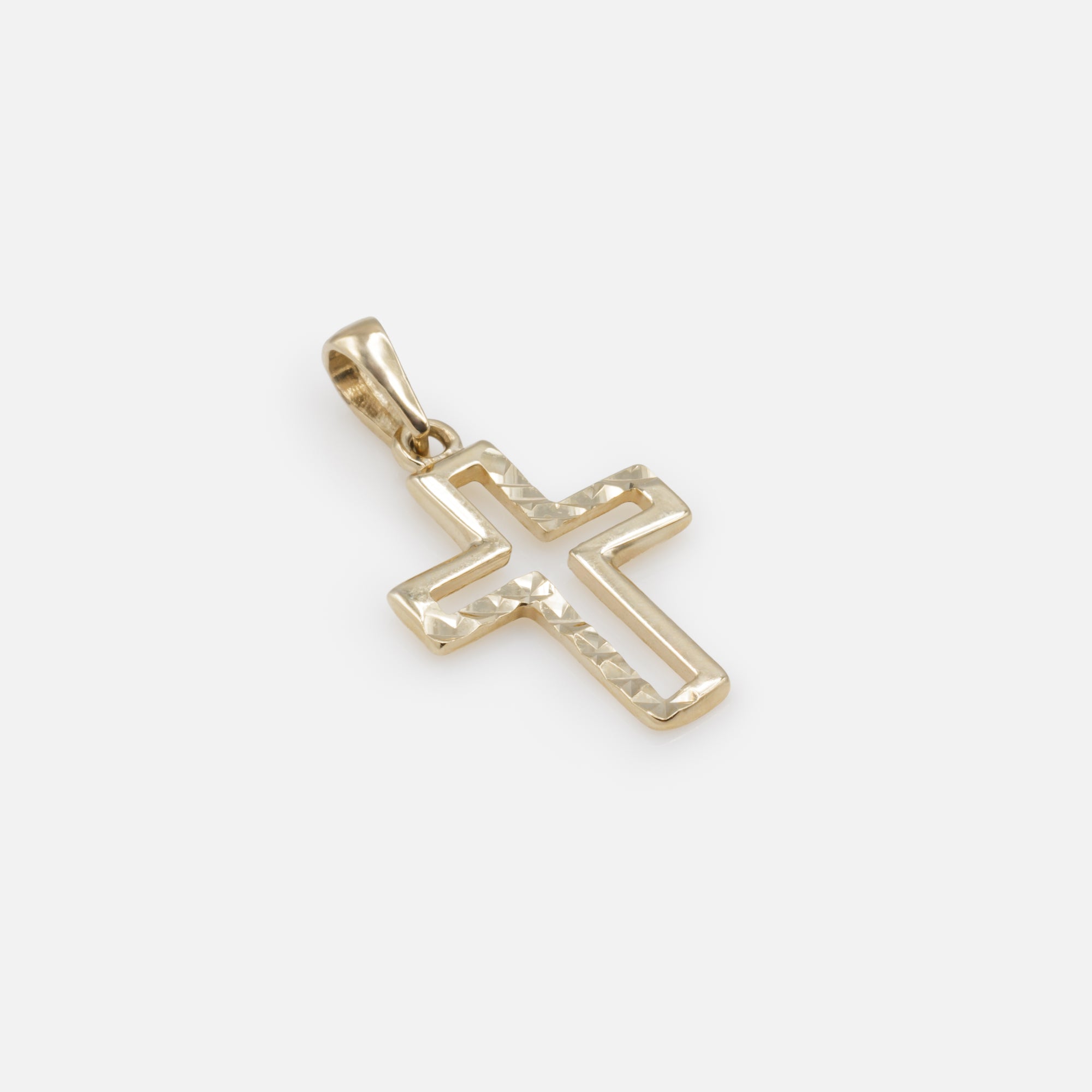 Textured Cross Charm in 10k Gold