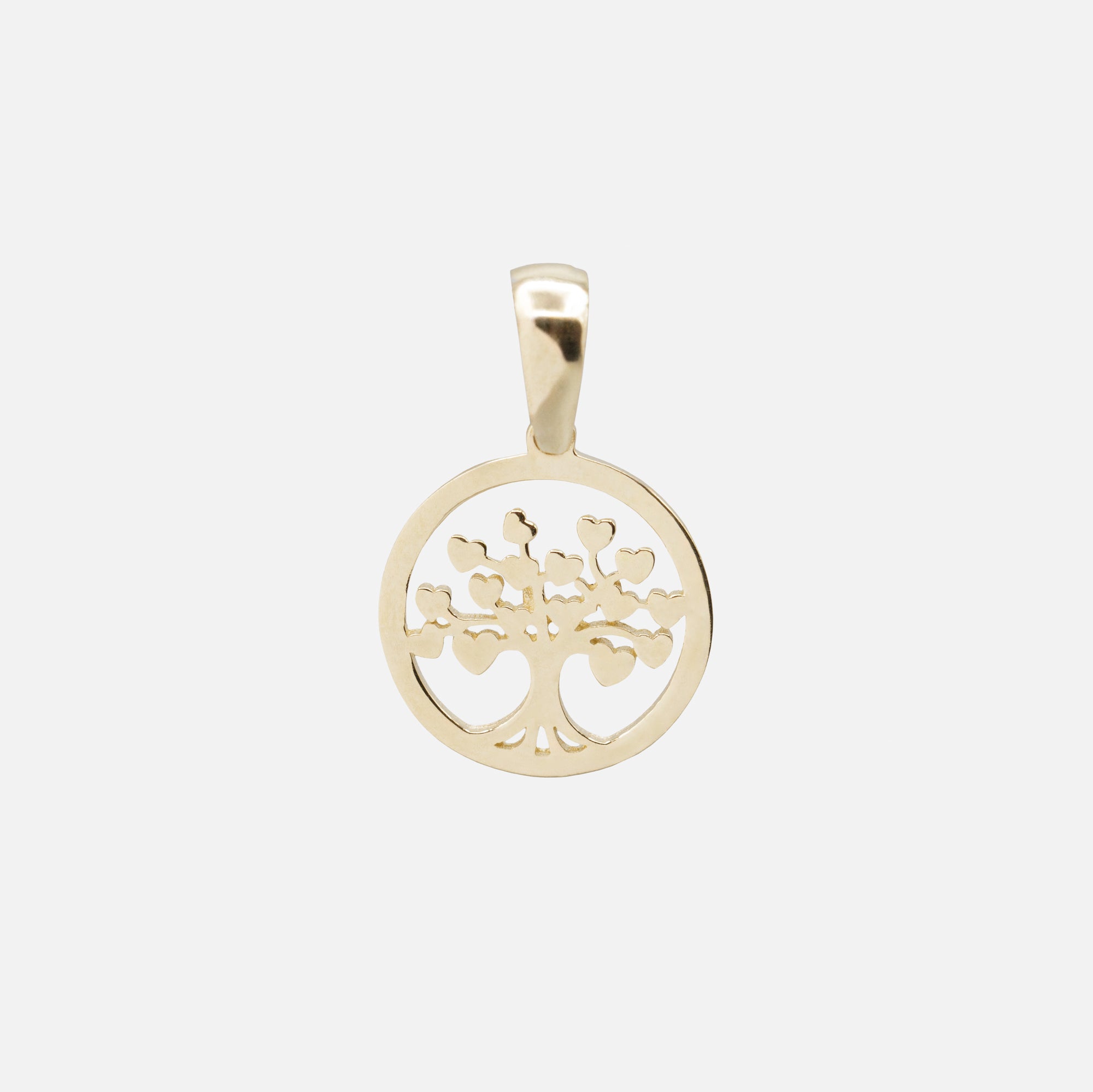 Tree of life leaf heart charm in 10k gold