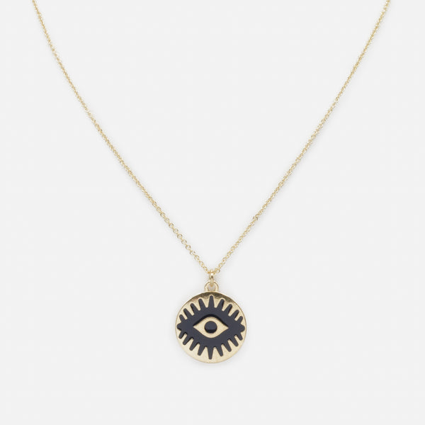 Charger l'image dans la galerie, Collier doré pendentif oeil protecteur