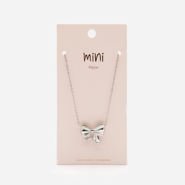 Charger l'image dans la galerie, Mini collier argenté breloque boucle surdimensionnée en acier inoxydable