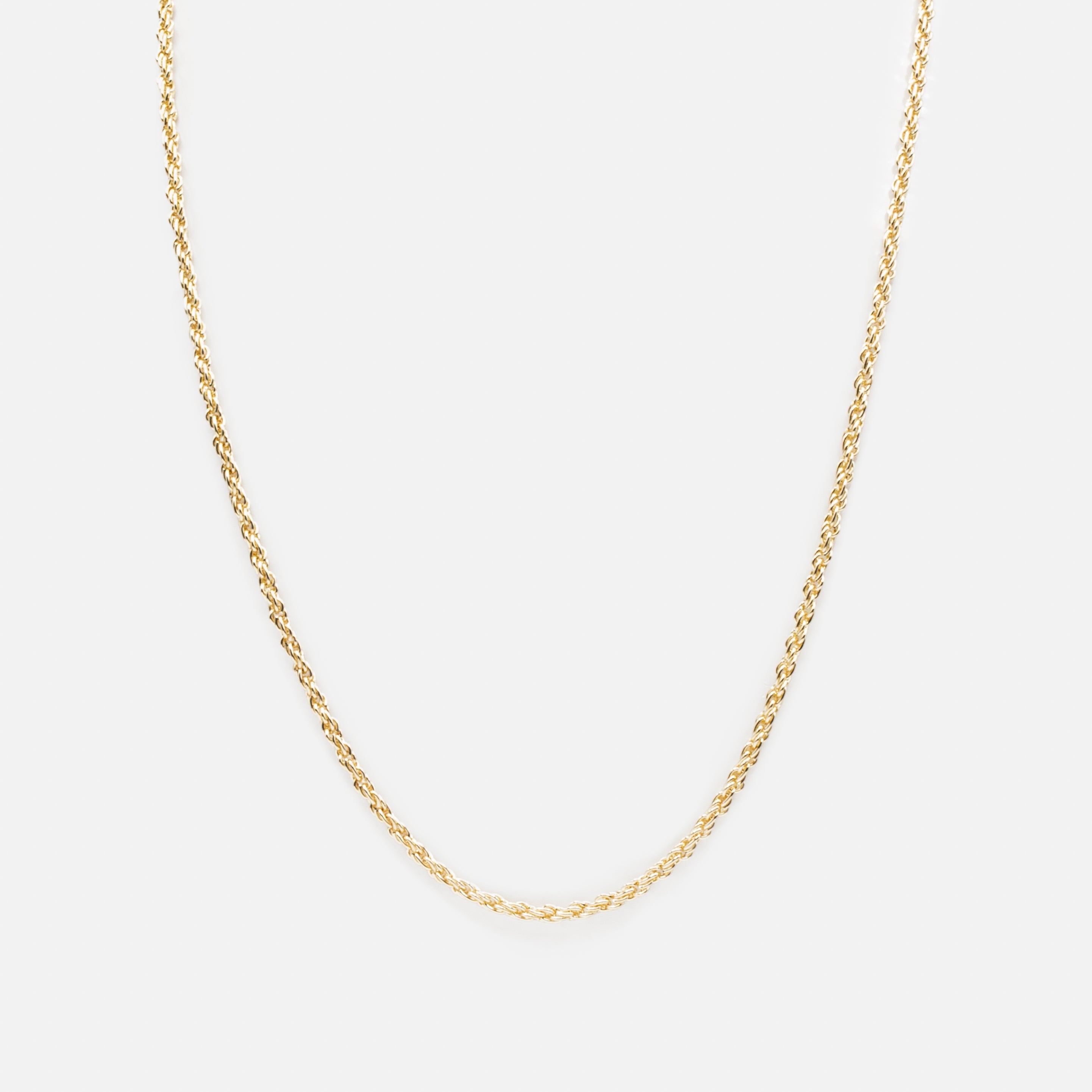 Set of two gold chains with paperclip and rope links
