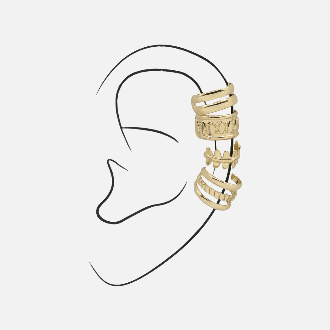 Set of four gold ear cuffs
