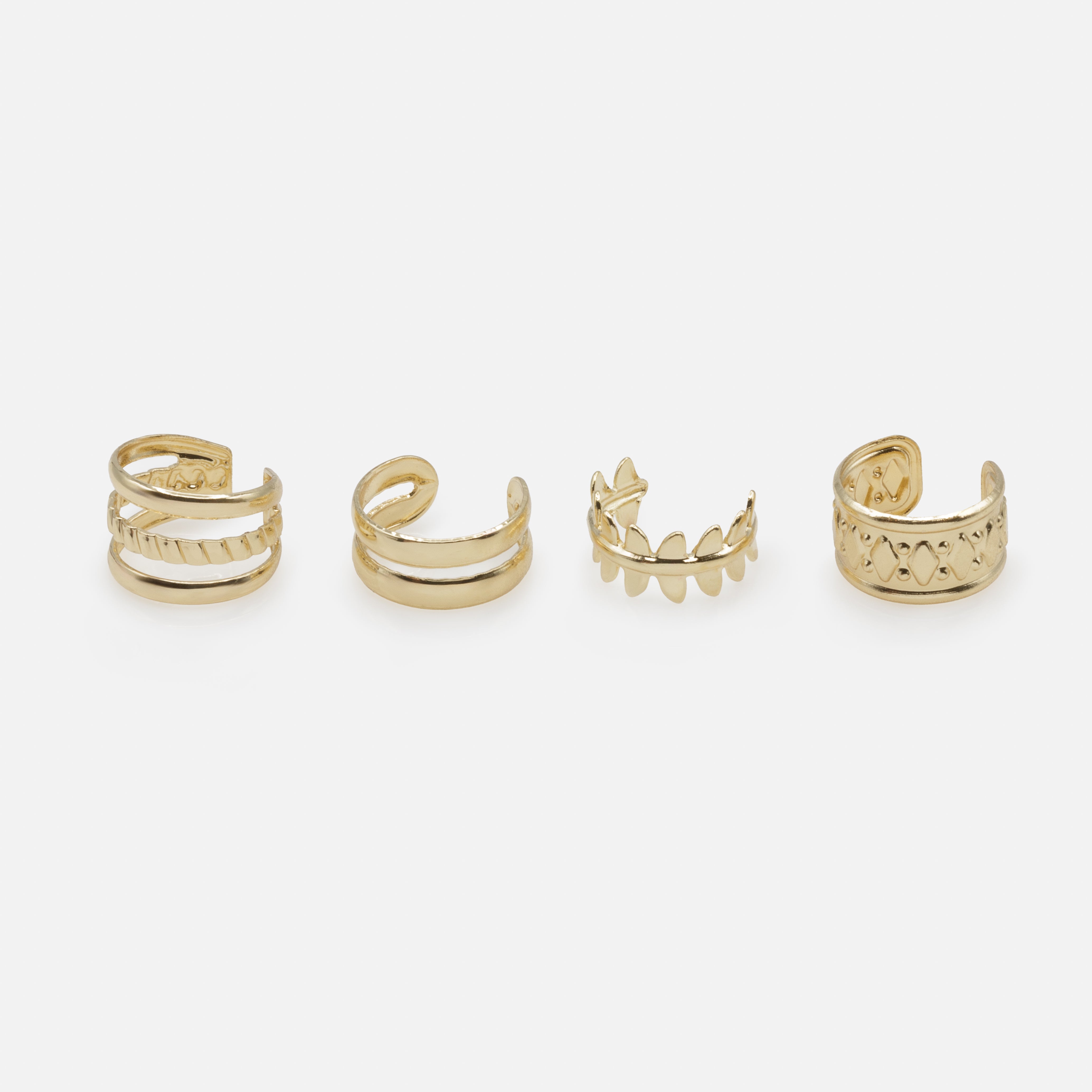 Ensemble de quatre manchettes d'oreilles dorées