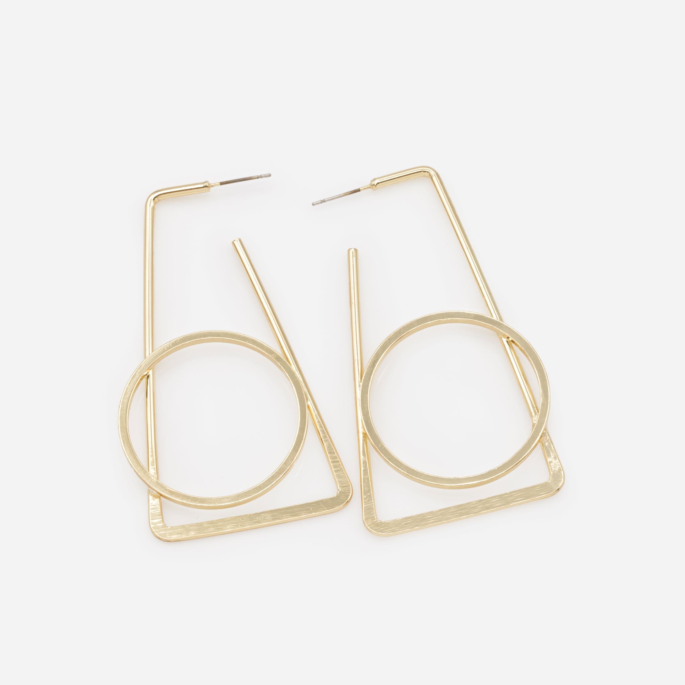 Large geometric gold earrings