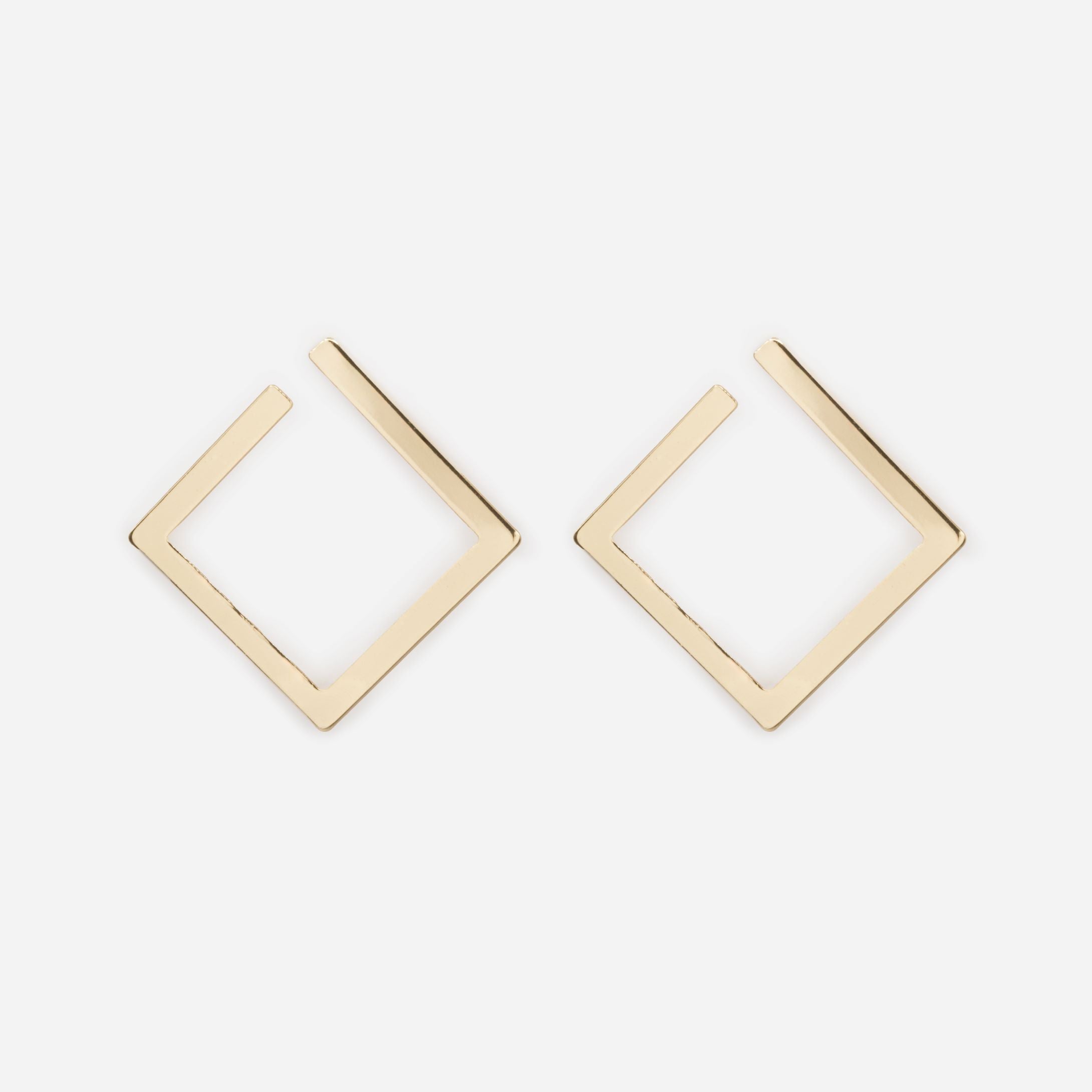Boucles d'oreilles carrés dorés