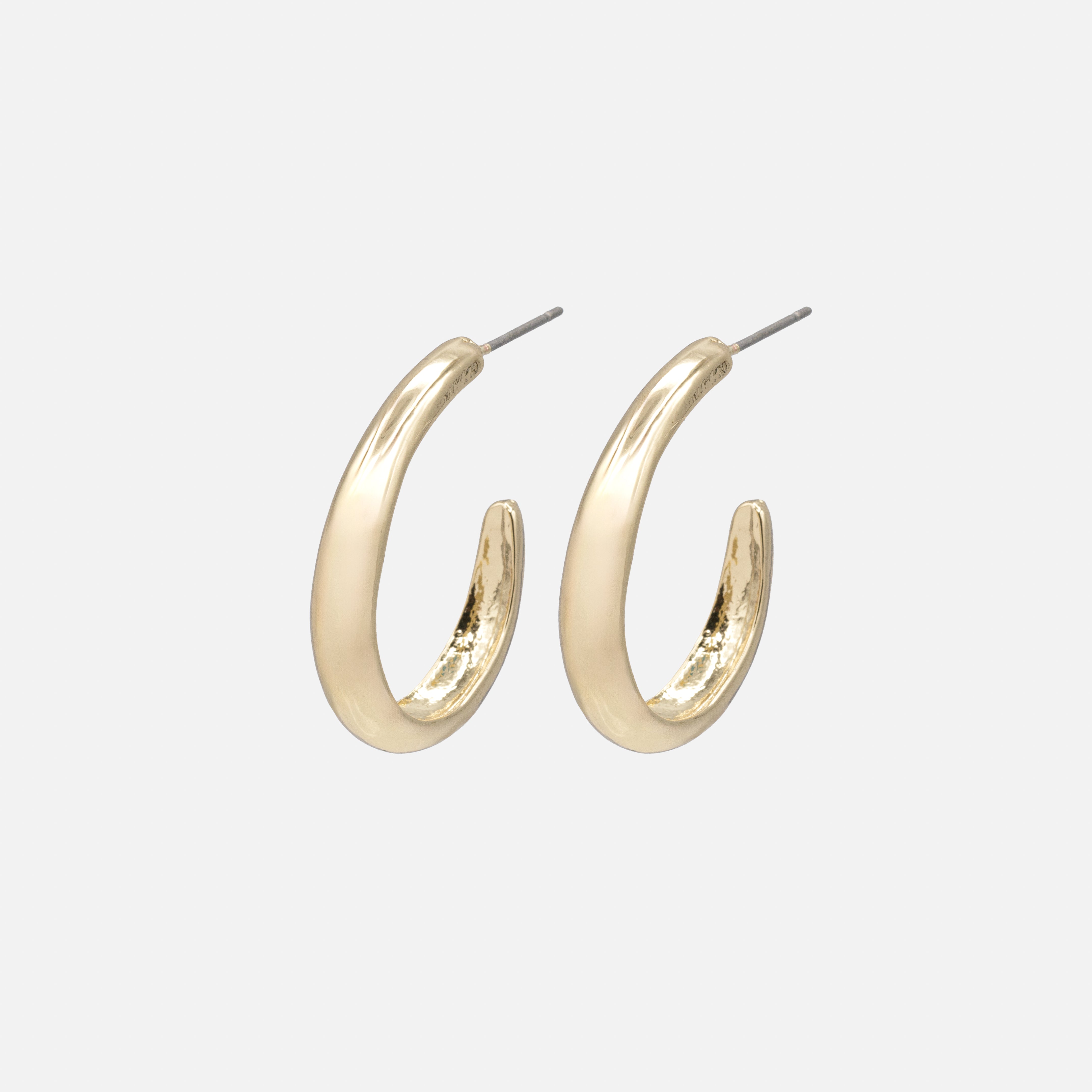 Boucles d'oreilles anneaux ovales ouverts dorés
