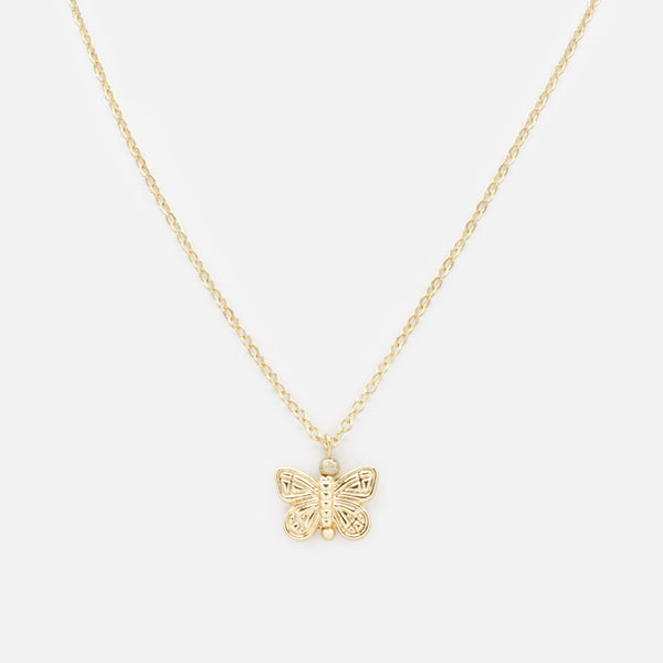 Charger l'image dans la galerie, Collier doré avec breloque papillon