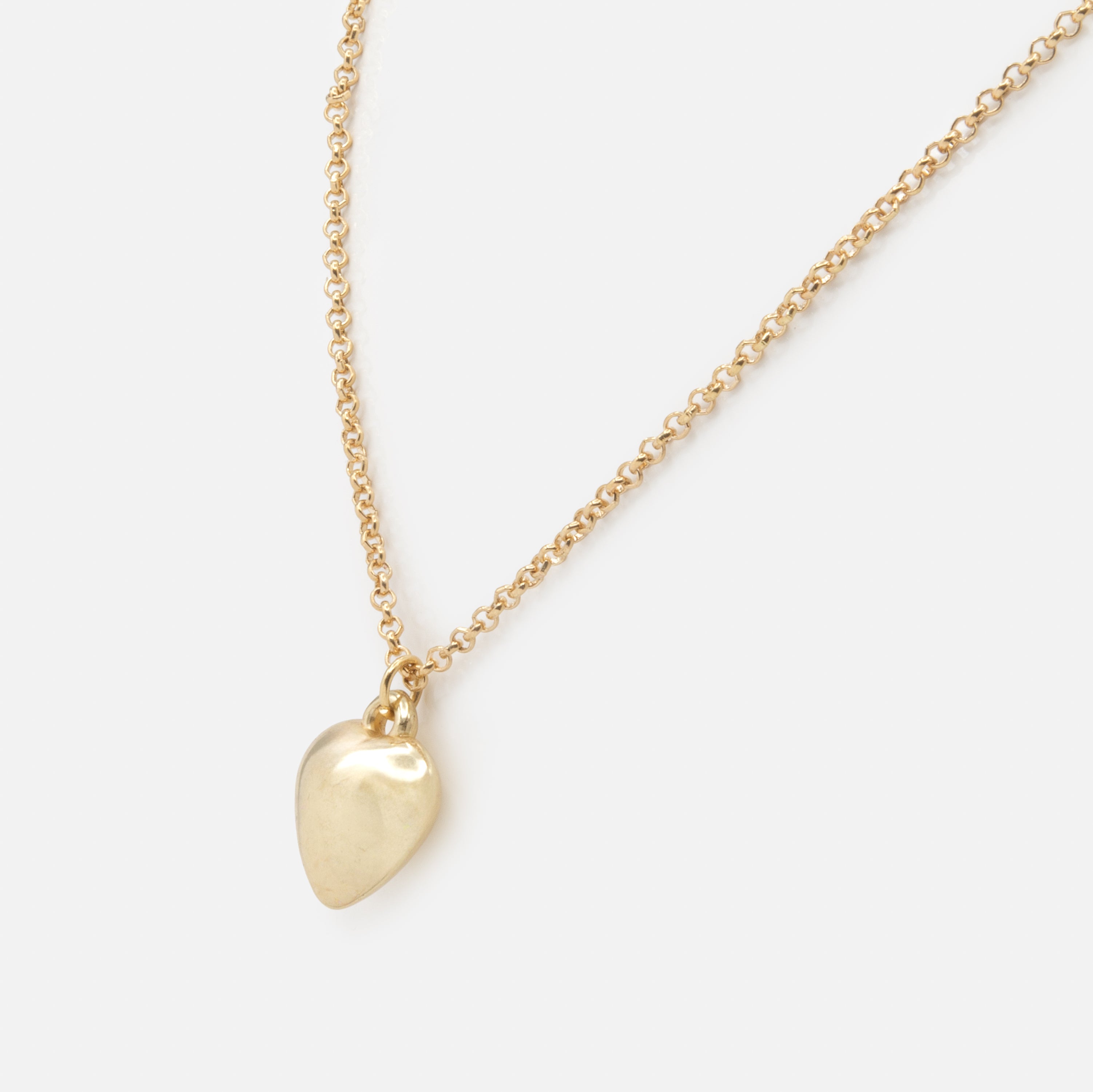 Gold domed heart necklace
