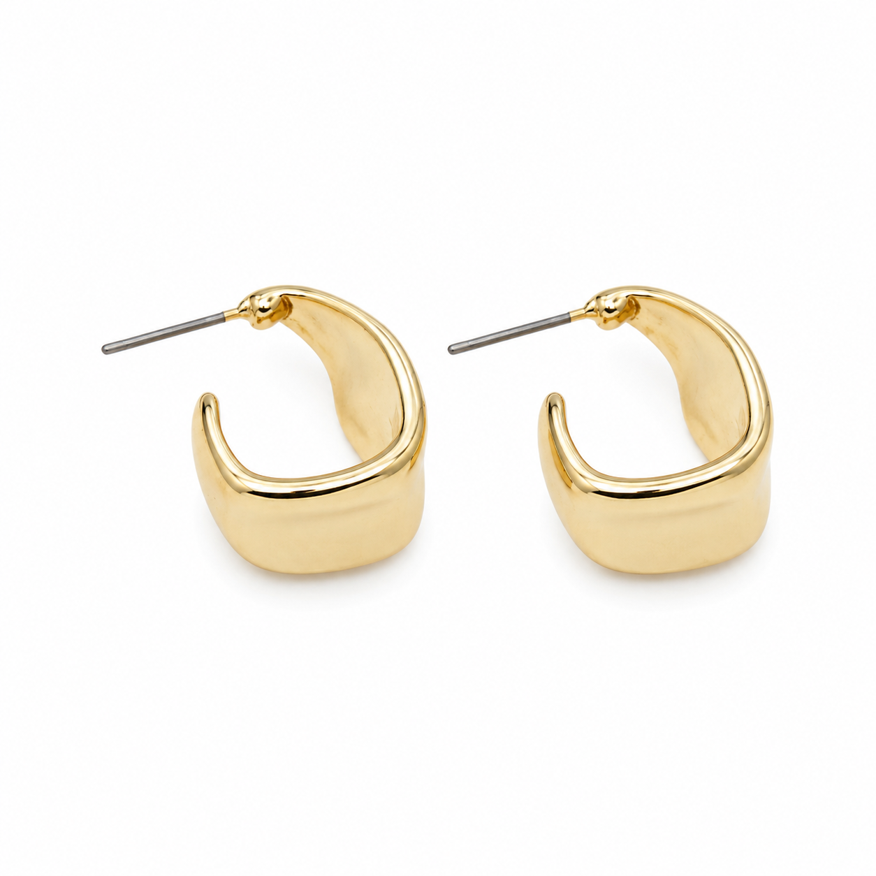Boucles d'oreilles anneaux dorés imparfaits