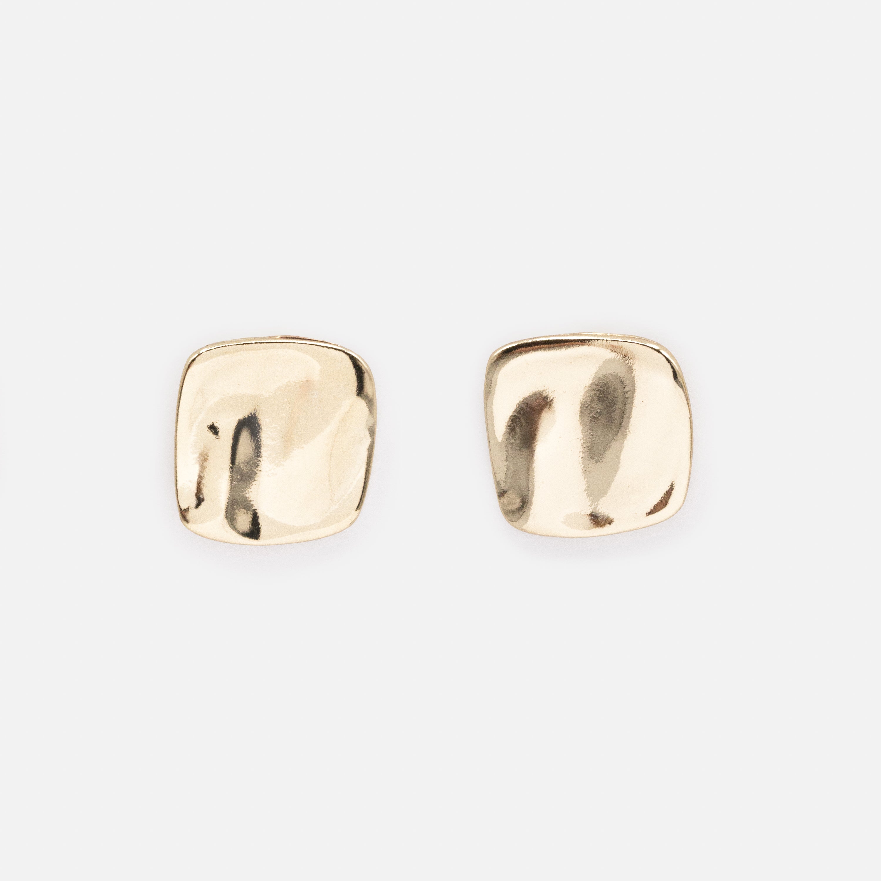 Boucles d'oreilles dorées carrées & ondulées