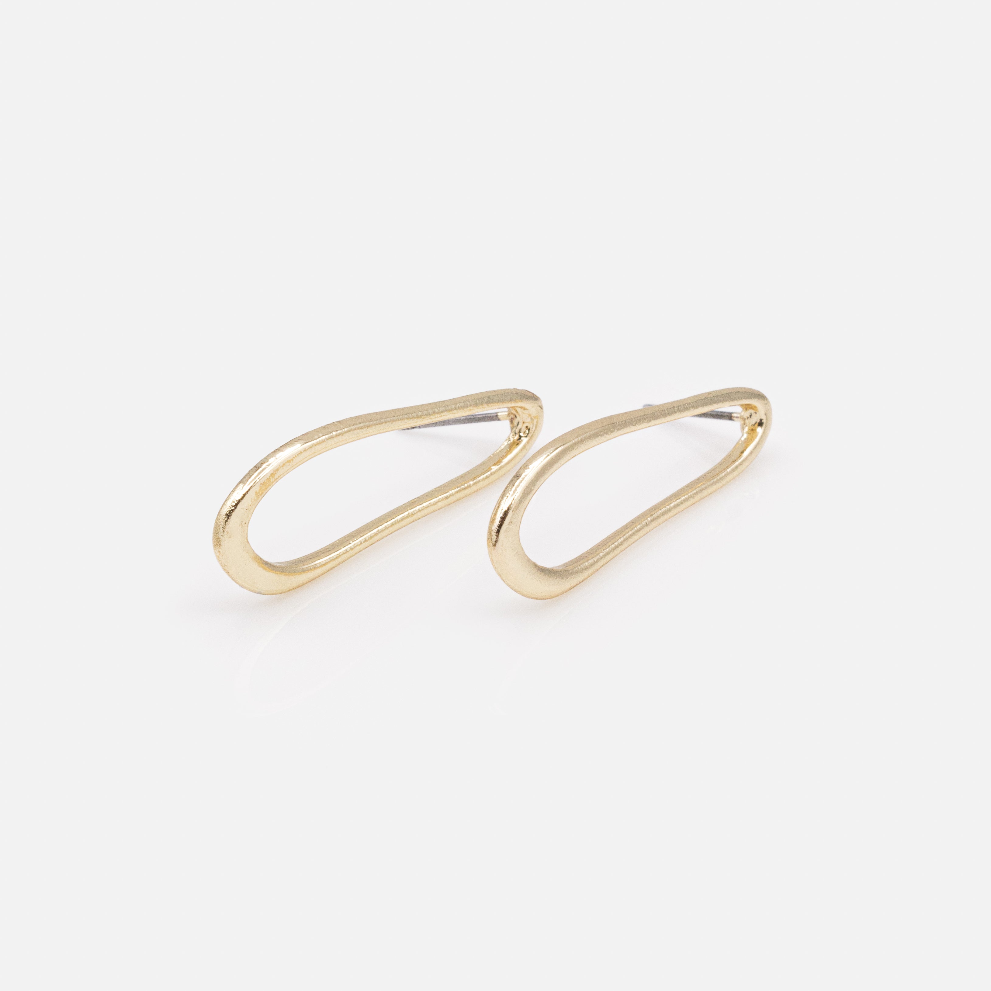 Boucles d'oreilles dorées poires allongées