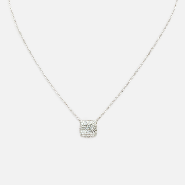 Charger l'image dans la galerie, Collier en argent sterling avec carré en zircons