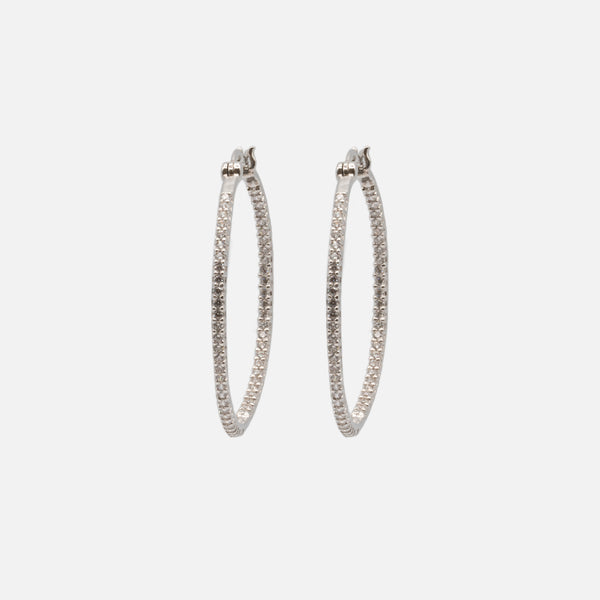 Charger l'image dans la galerie, Boucles d'oreilles anneaux avec pierres en argent sterling