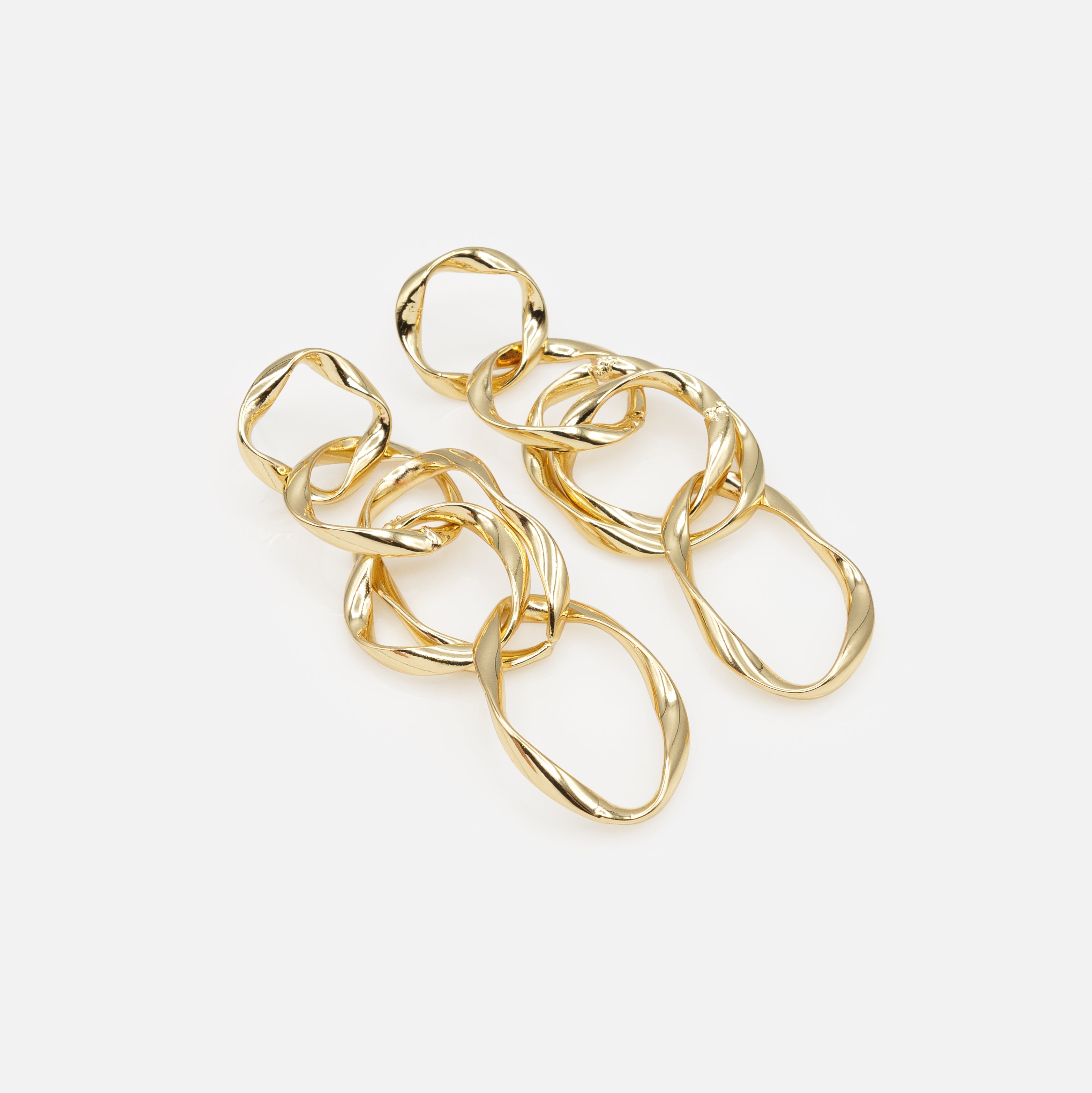 Long imperfect gold hoop earrings