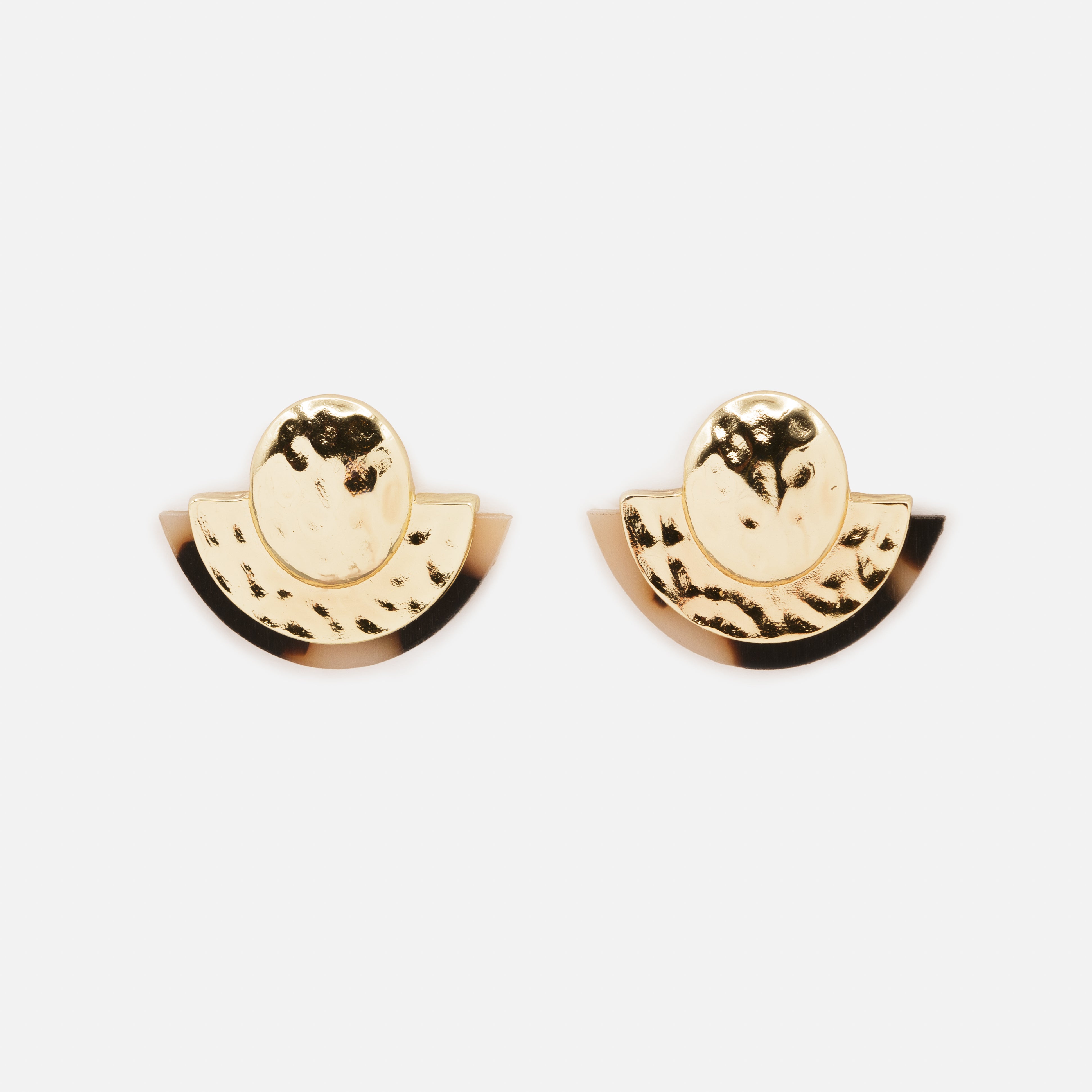 Gold and tortoiseshell earrings