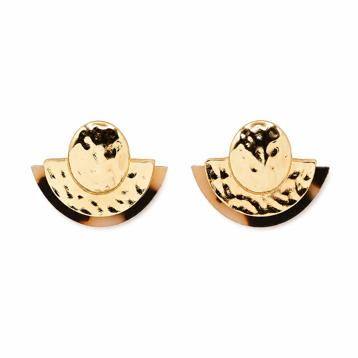 Gold and tortoiseshell earrings