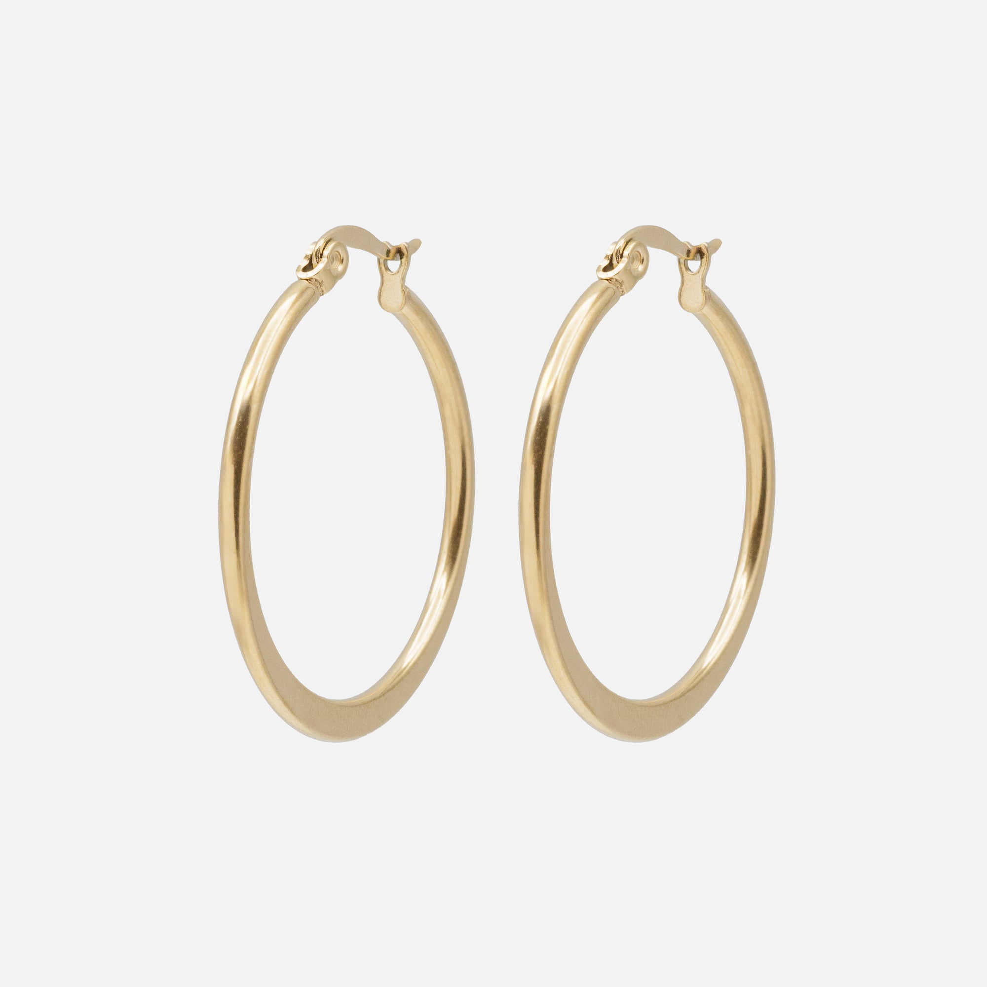 Stainless steel golden hoop earrings