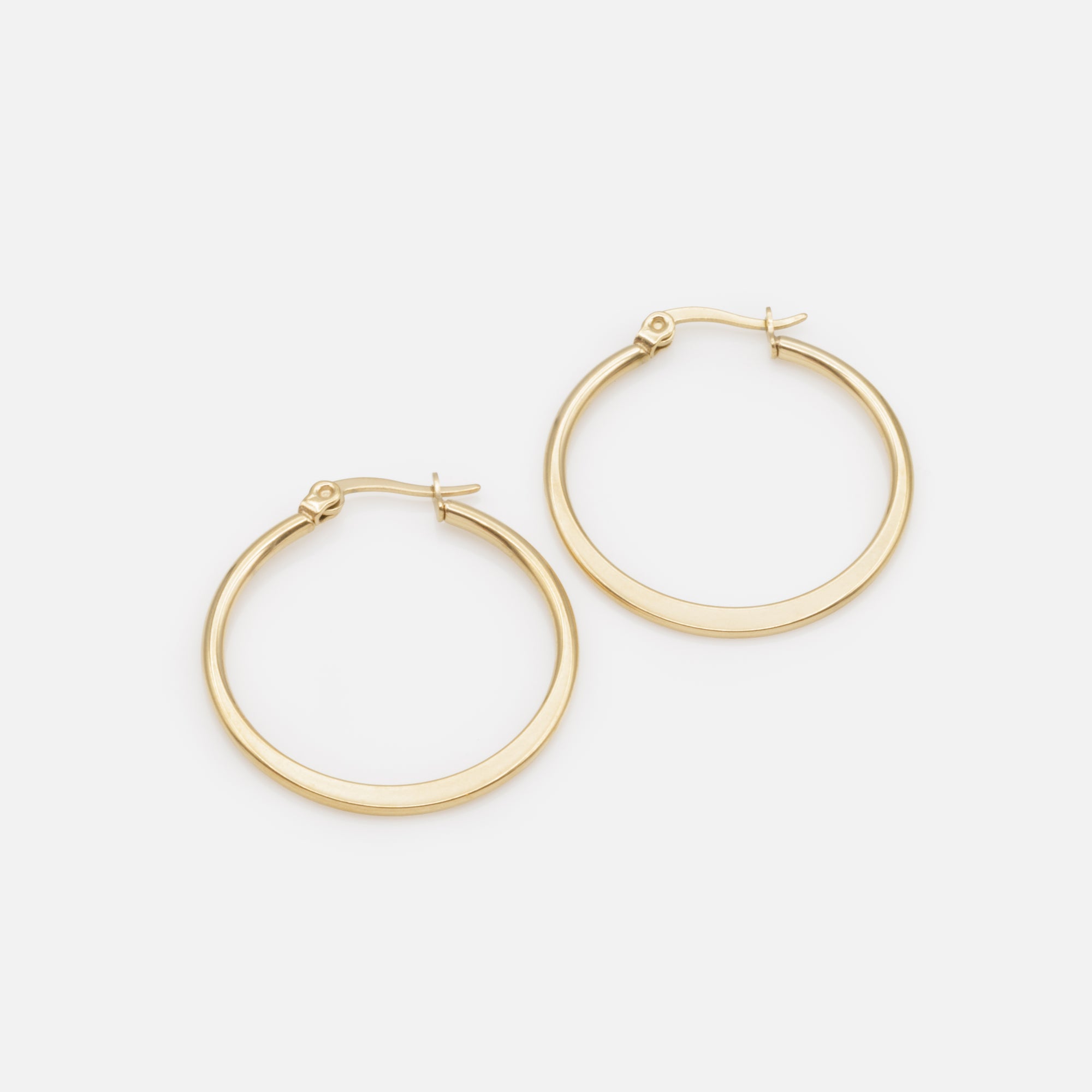 Stainless steel golden hoop earrings