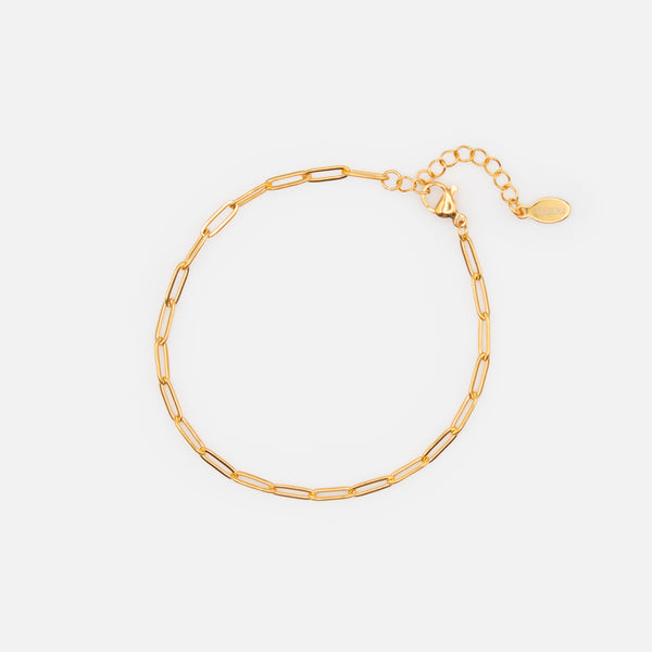 Load image into Gallery viewer, Gold paper clip link bracelet
