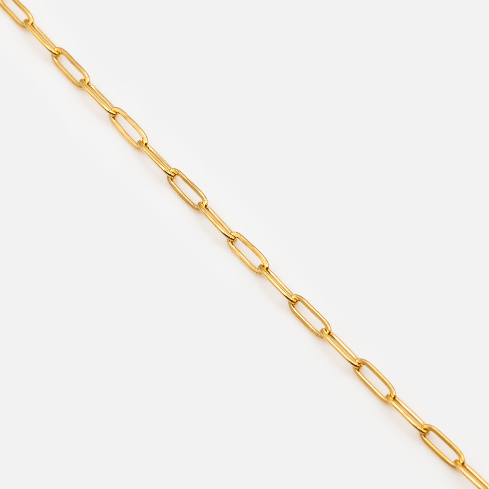 Gold paper clip link bracelet