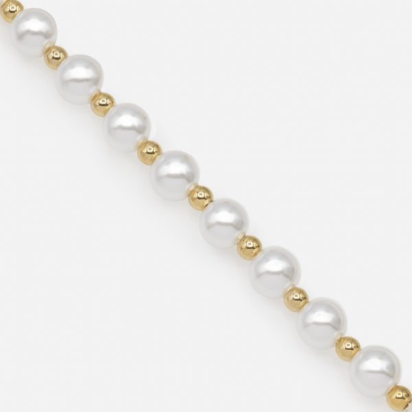 Charger l'image dans la galerie, Bracelet perles et billes dorées en acier inoxydable