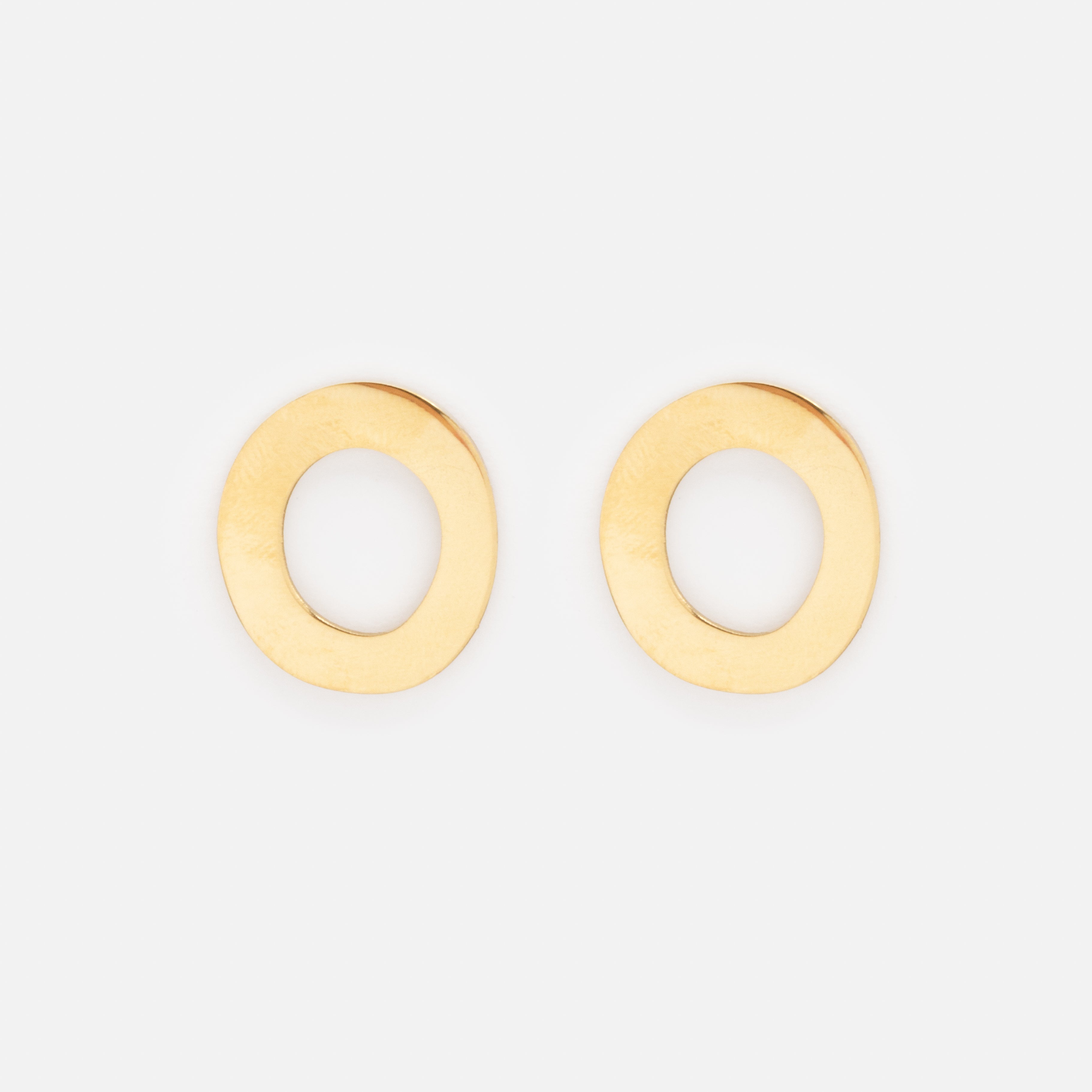 Boucles d'oreilles dorées larges cercles vides en acier inoxydable