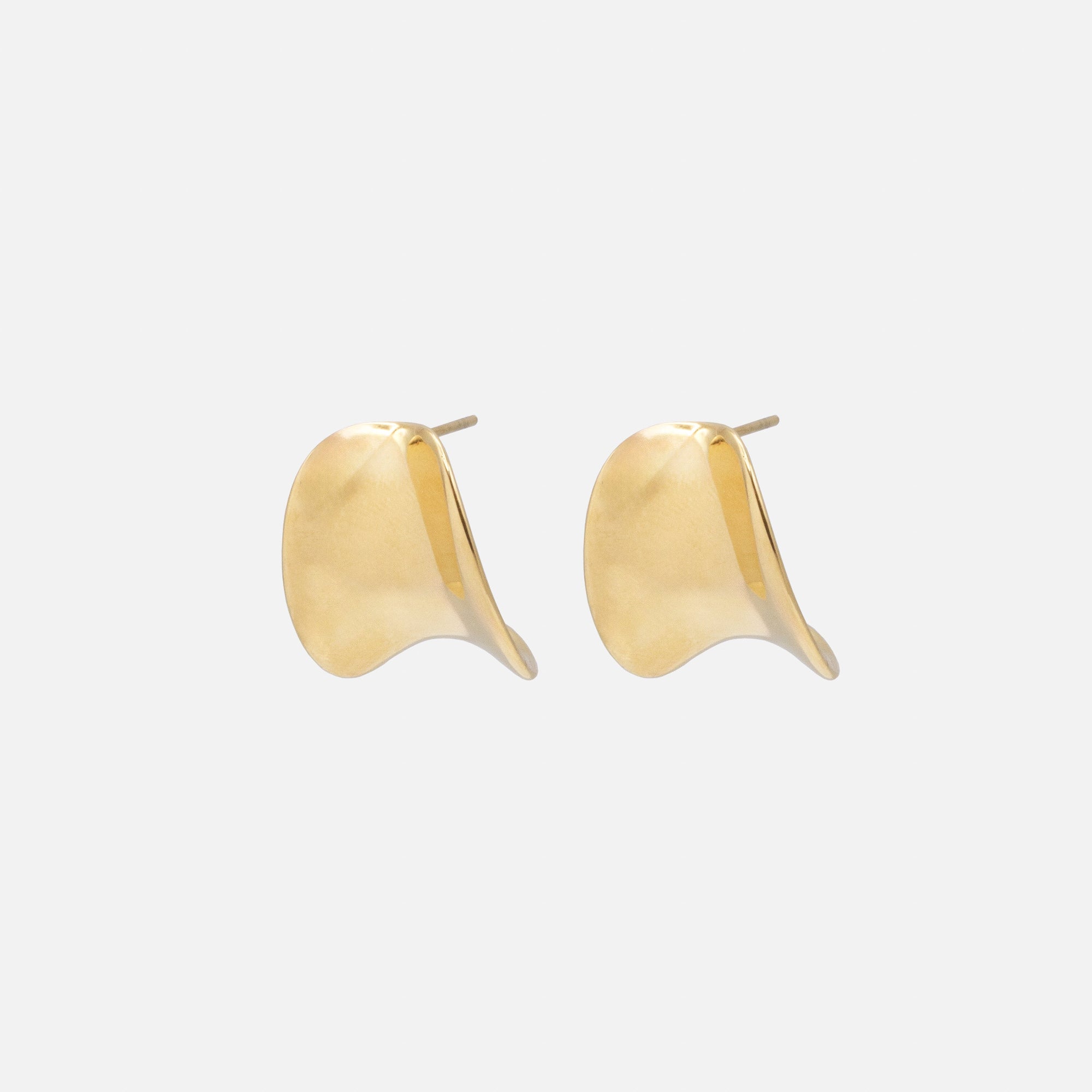 Curved gold stainless steel earrings