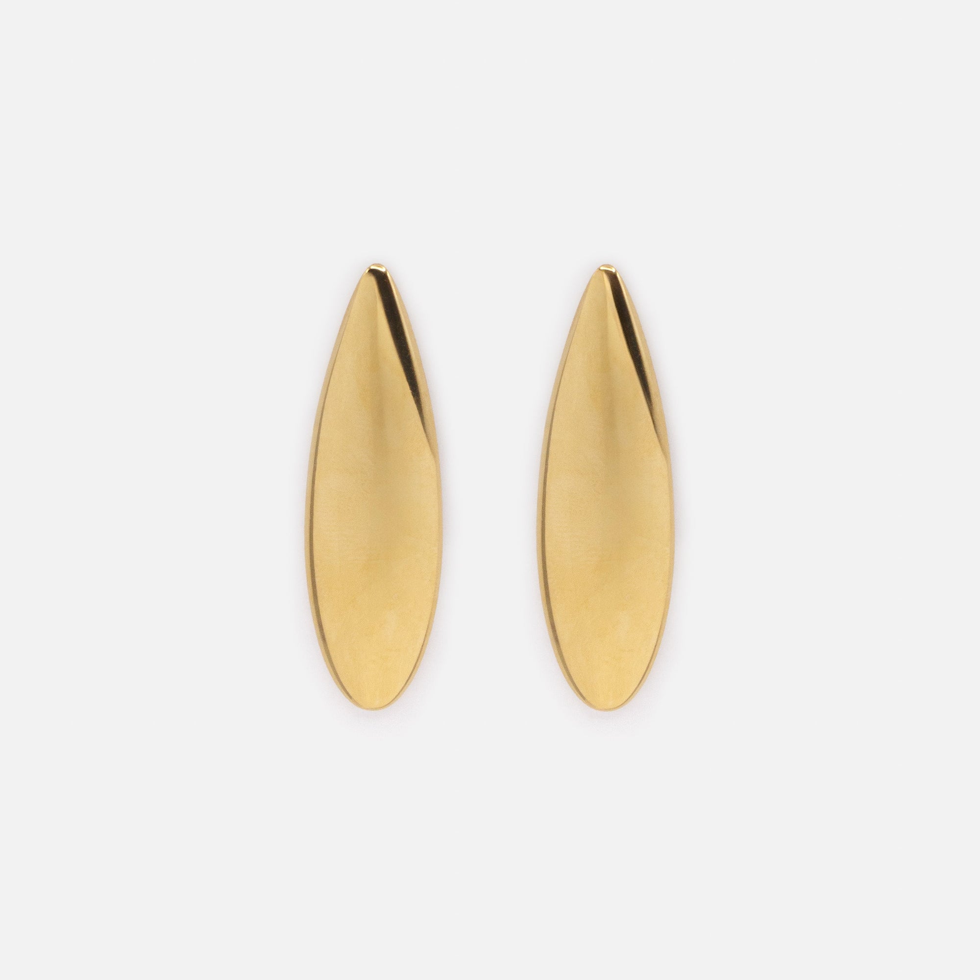 Elongated gold stainless steel earrings