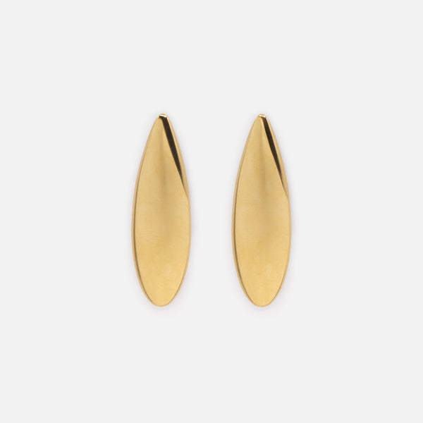 Load image into Gallery viewer, Elongated gold stainless steel earrings