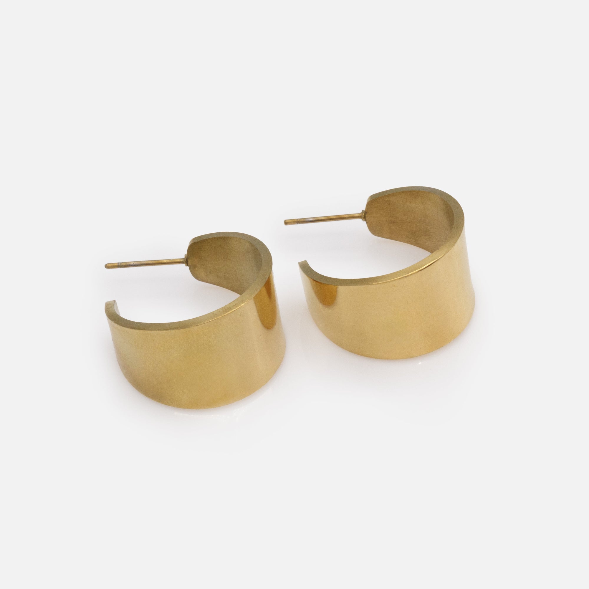 Large gold-plated stainless steel hoop earrings