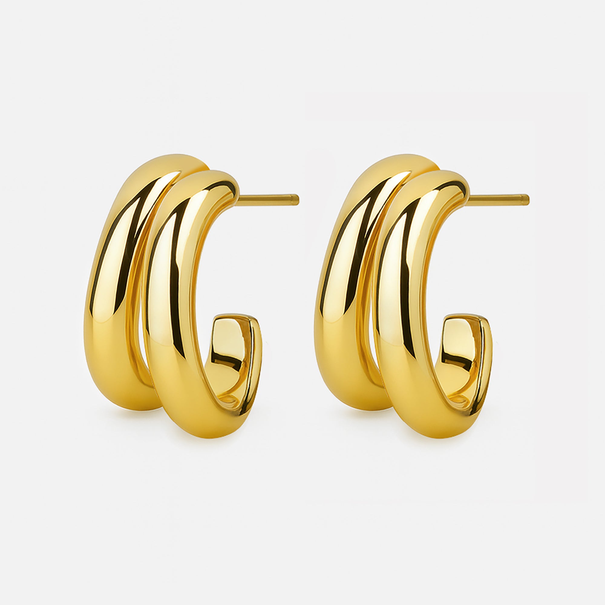 Gold-plated stainless steel claw earrings