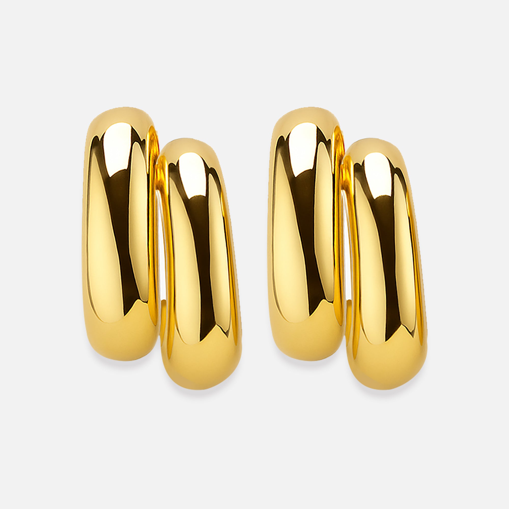 Gold-plated stainless steel claw earrings
