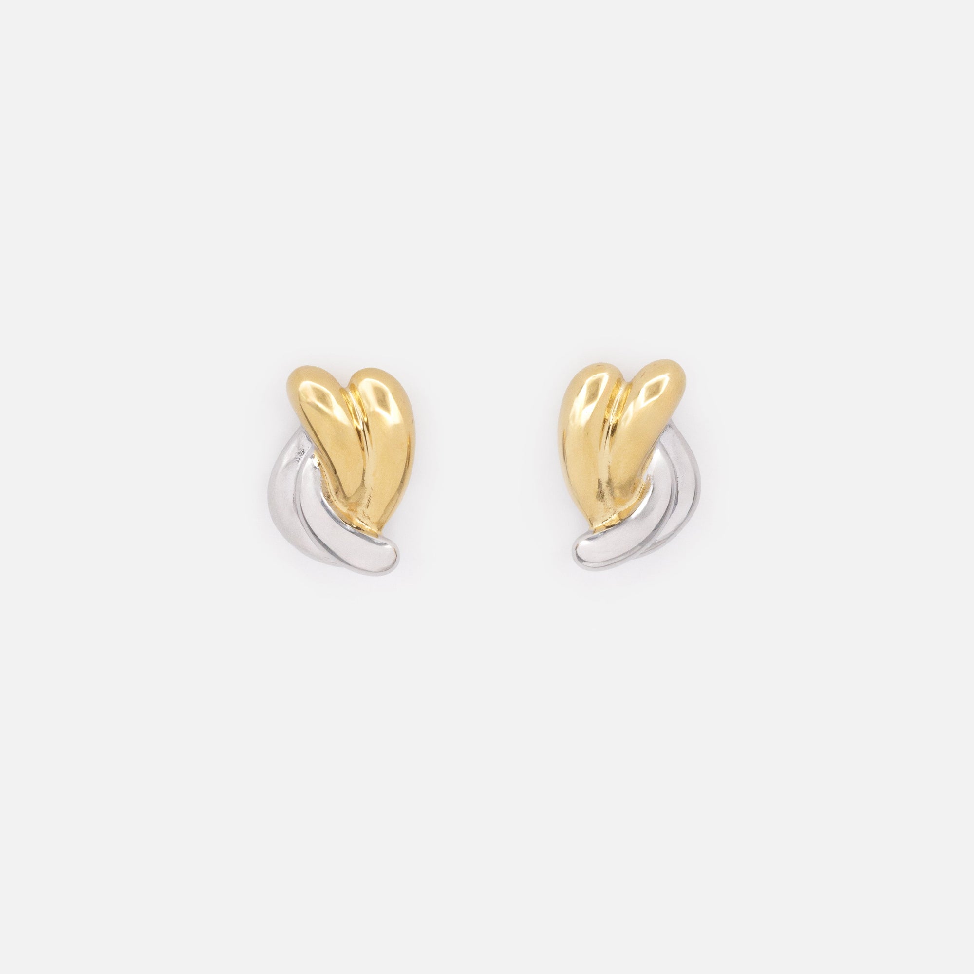 Two-tone stainless steel twist earrings