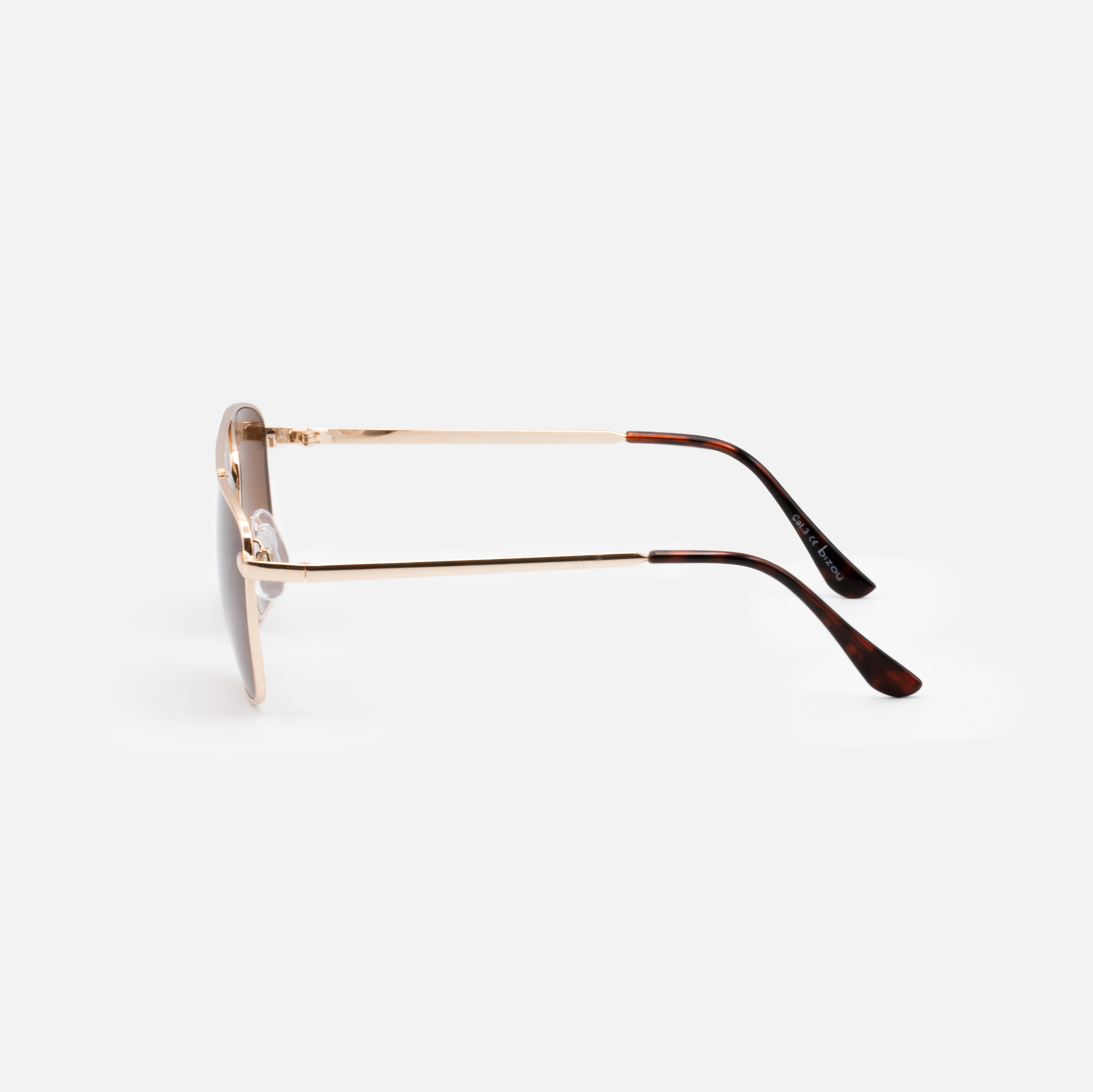 Lunettes de soleil aviateur verres carrés dorées