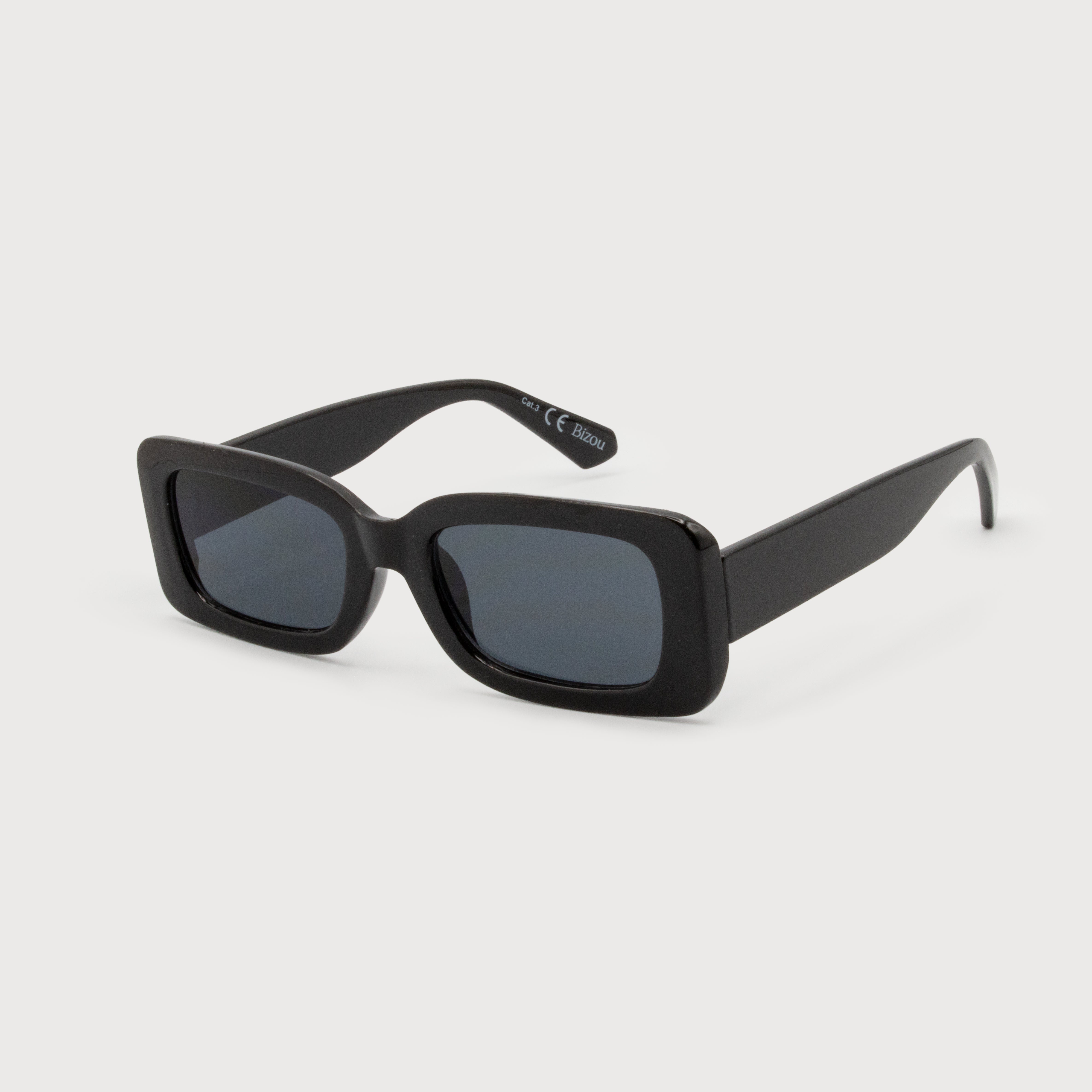 Black wide hotsell frame square sunglasses