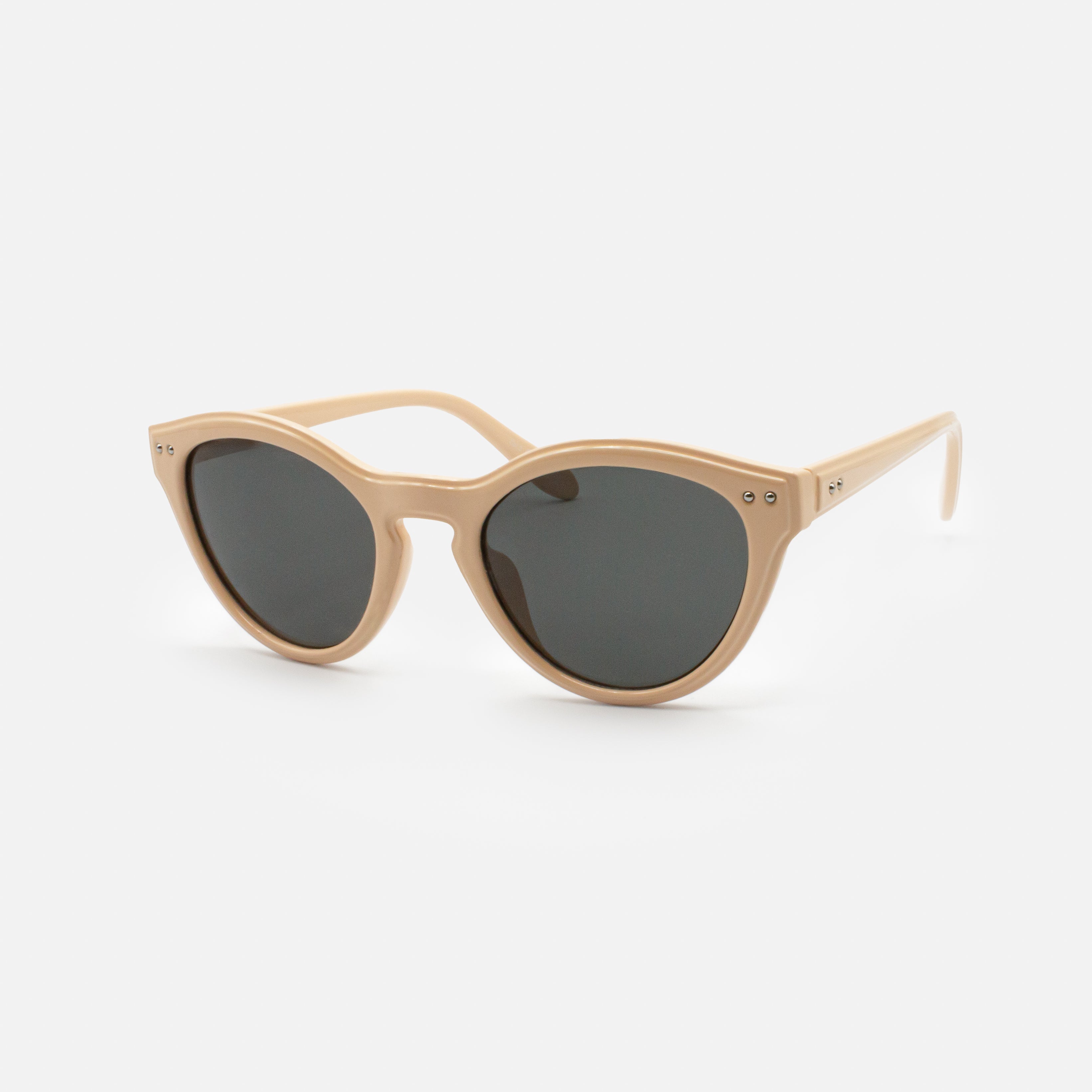 Beige sunglasses with black lenses