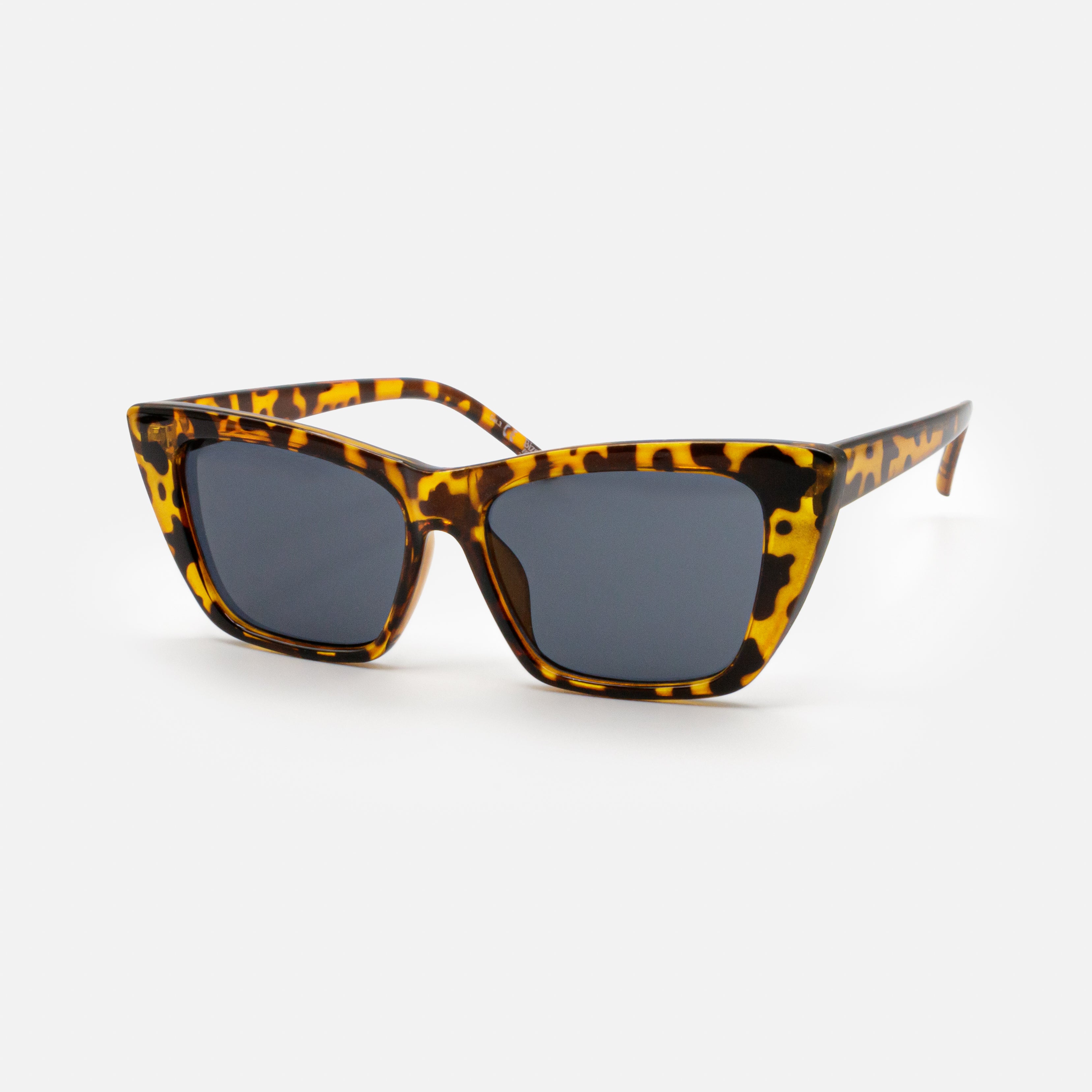 Tortoiseshell sunglasses with black lenses