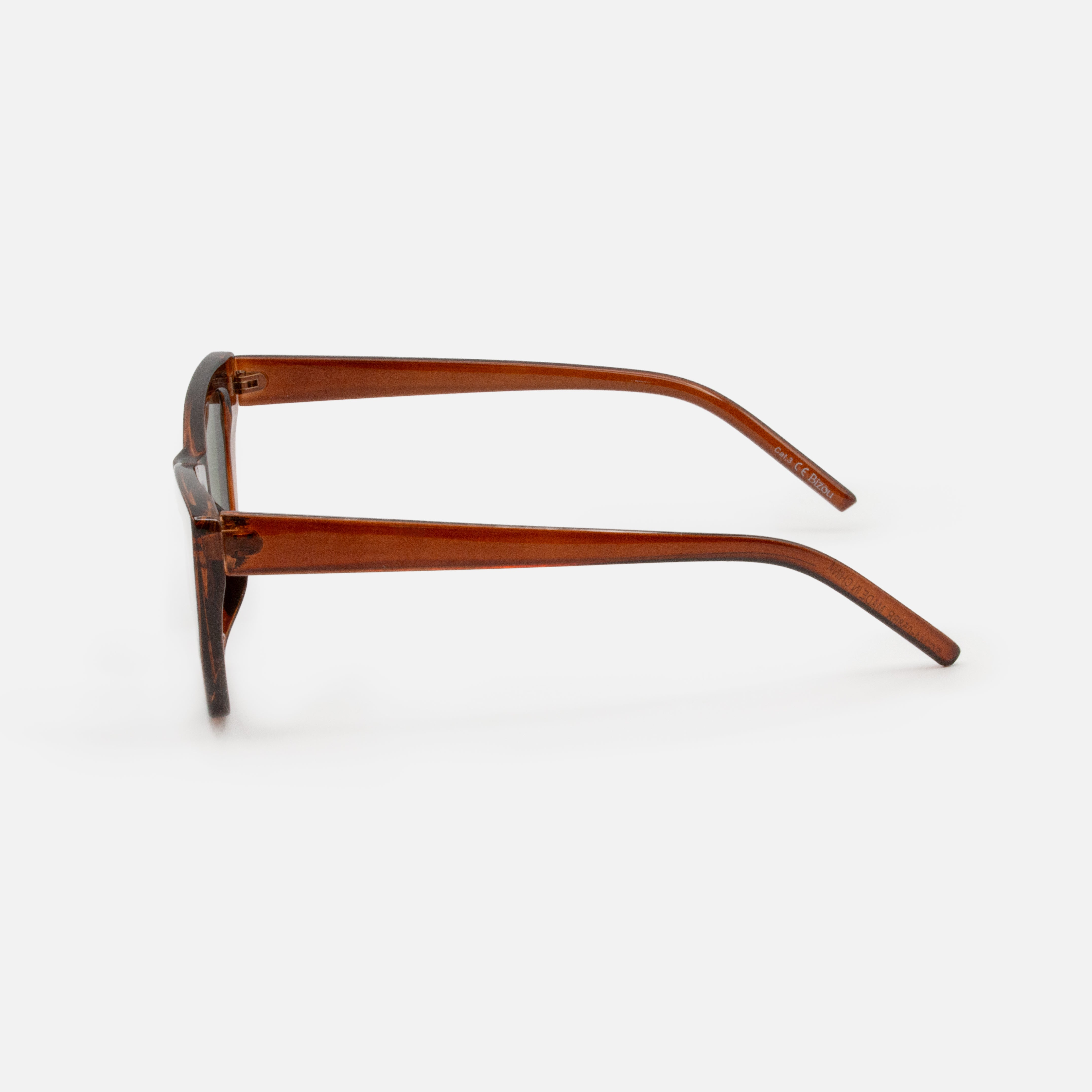 Translucent Brown Rectangular Cat Eye Sunglasses