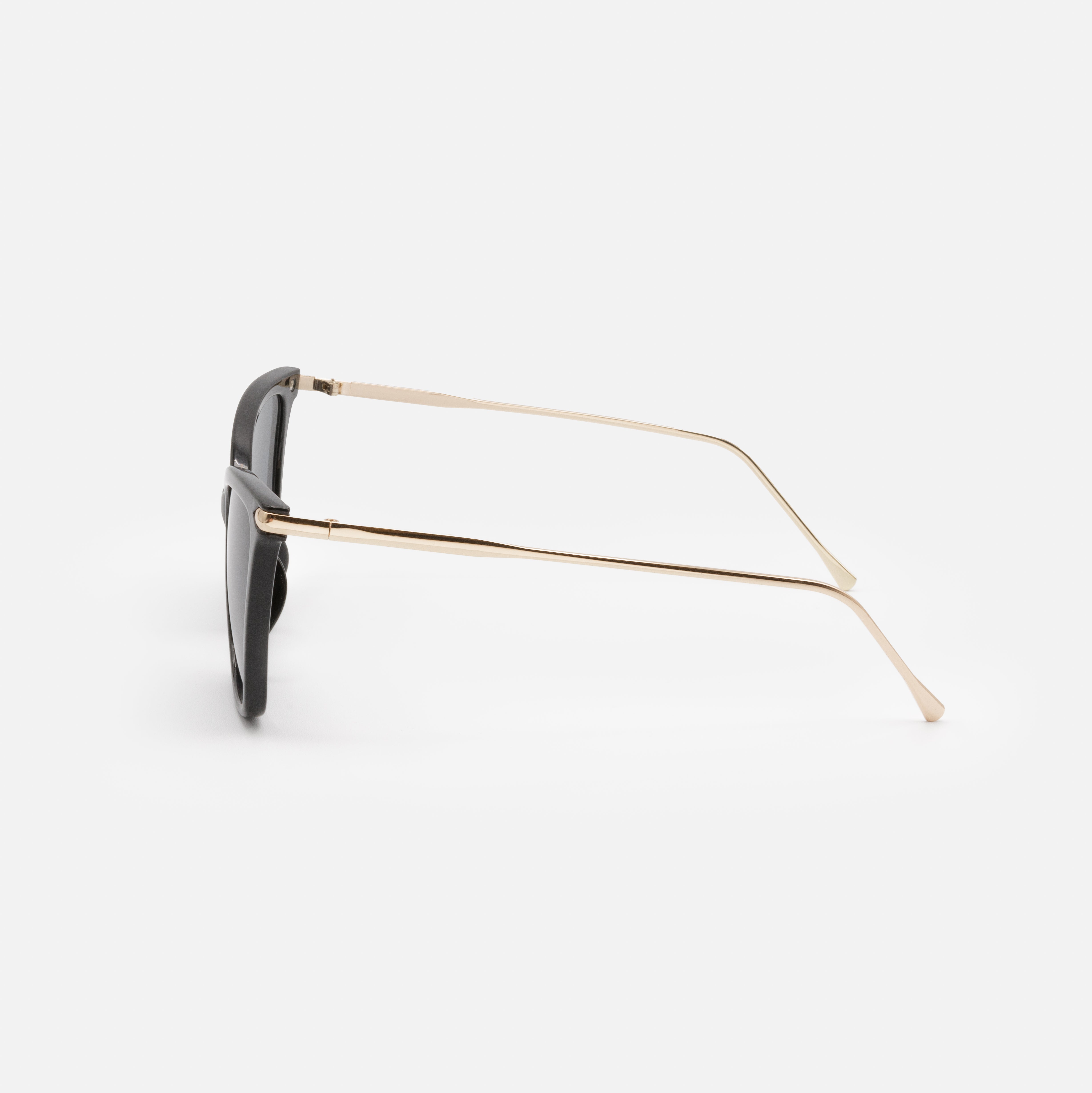 Black and gold sunglasses with dark lenses