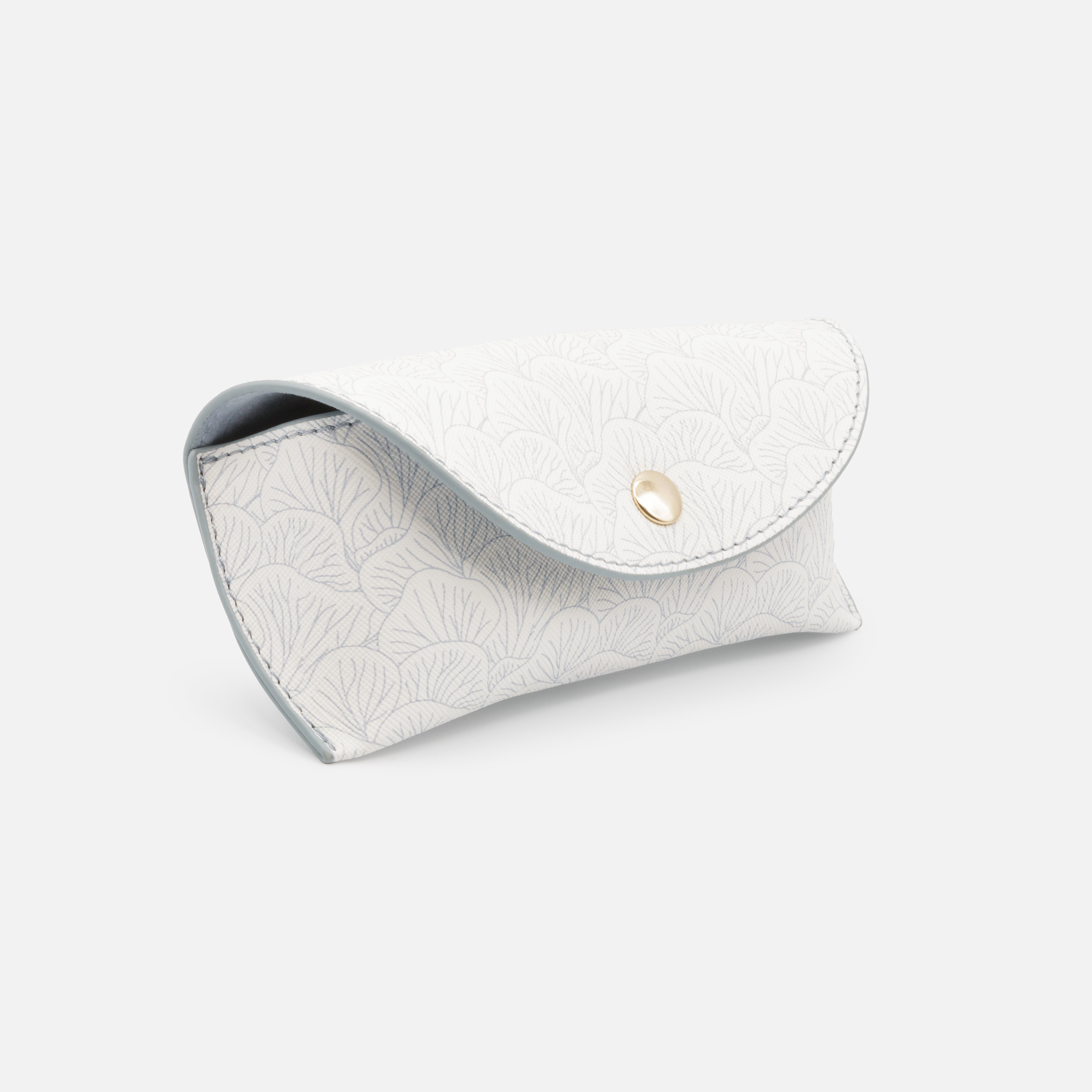 Soft sunglasses case with blue coral pattern