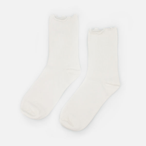 Load image into Gallery viewer, White stockings with wavy trim