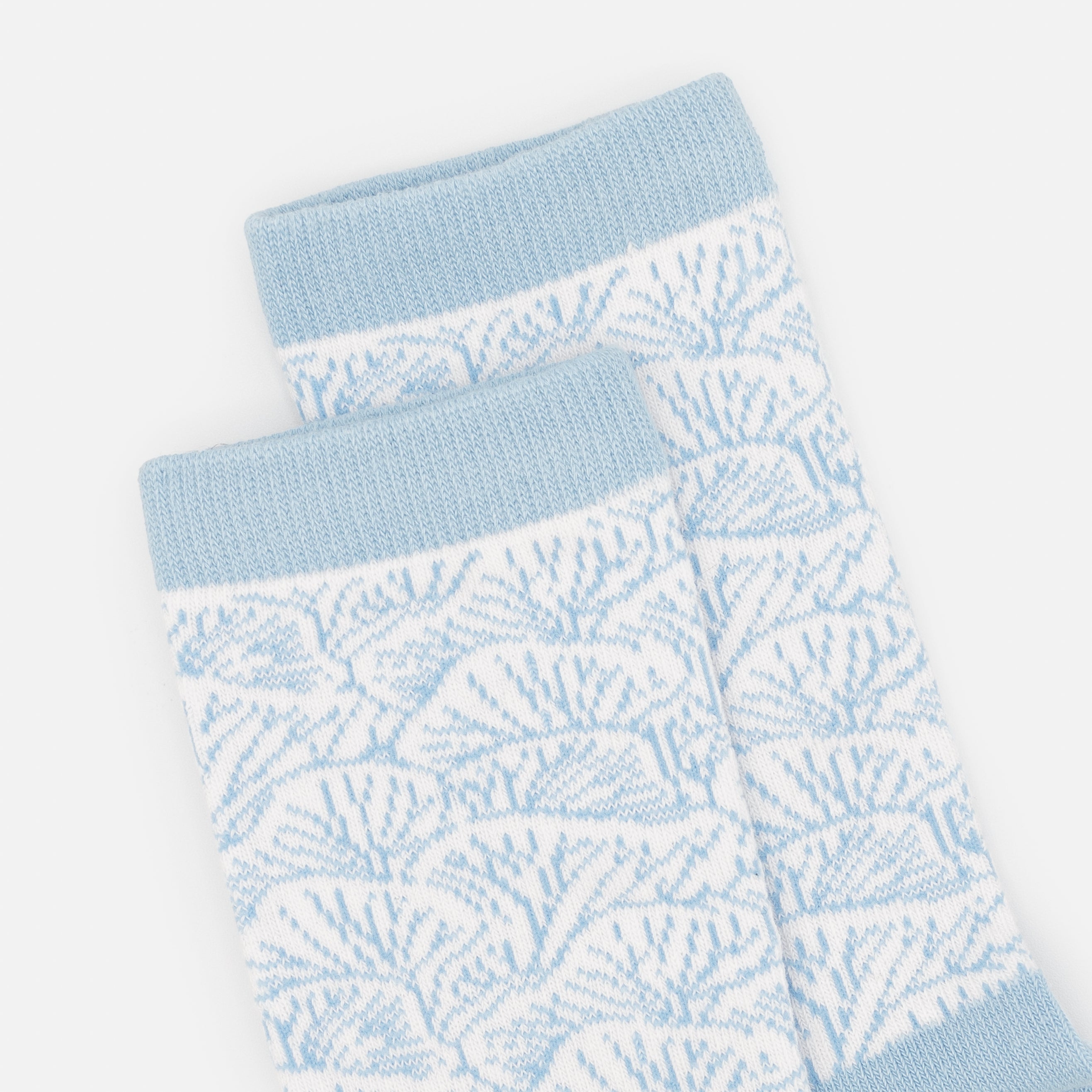 Bas à motif coraux bleu pâle