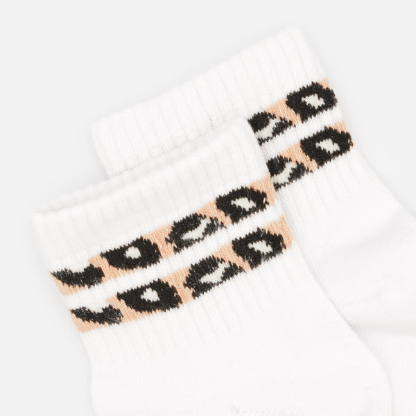 Charger l'image dans la galerie, Bas cheville blancs à rayures léopard