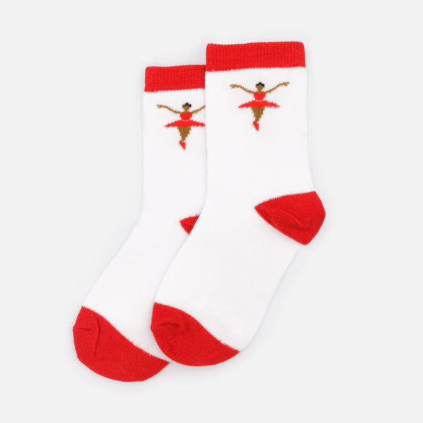 Charger l'image dans la galerie, Mini bas blancs & rouges avec ballerine