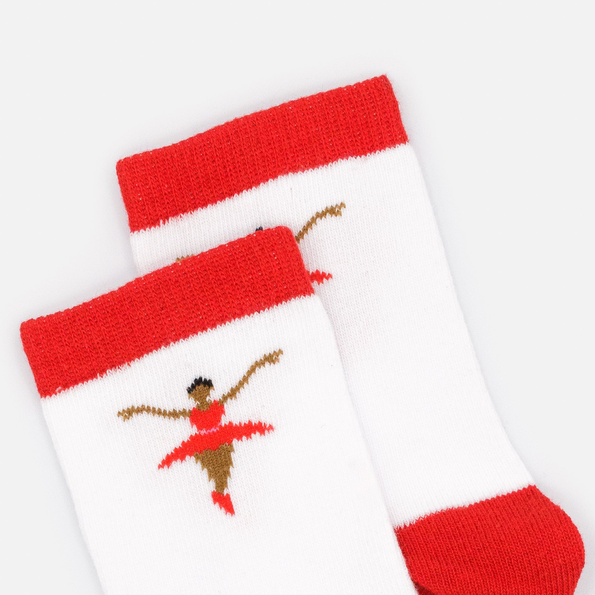 Mini bas blancs & rouges avec ballerine