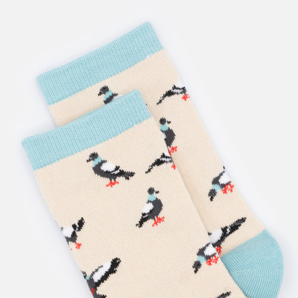 Charger l'image dans la galerie, Bas beiges & turquoise avec pigeons