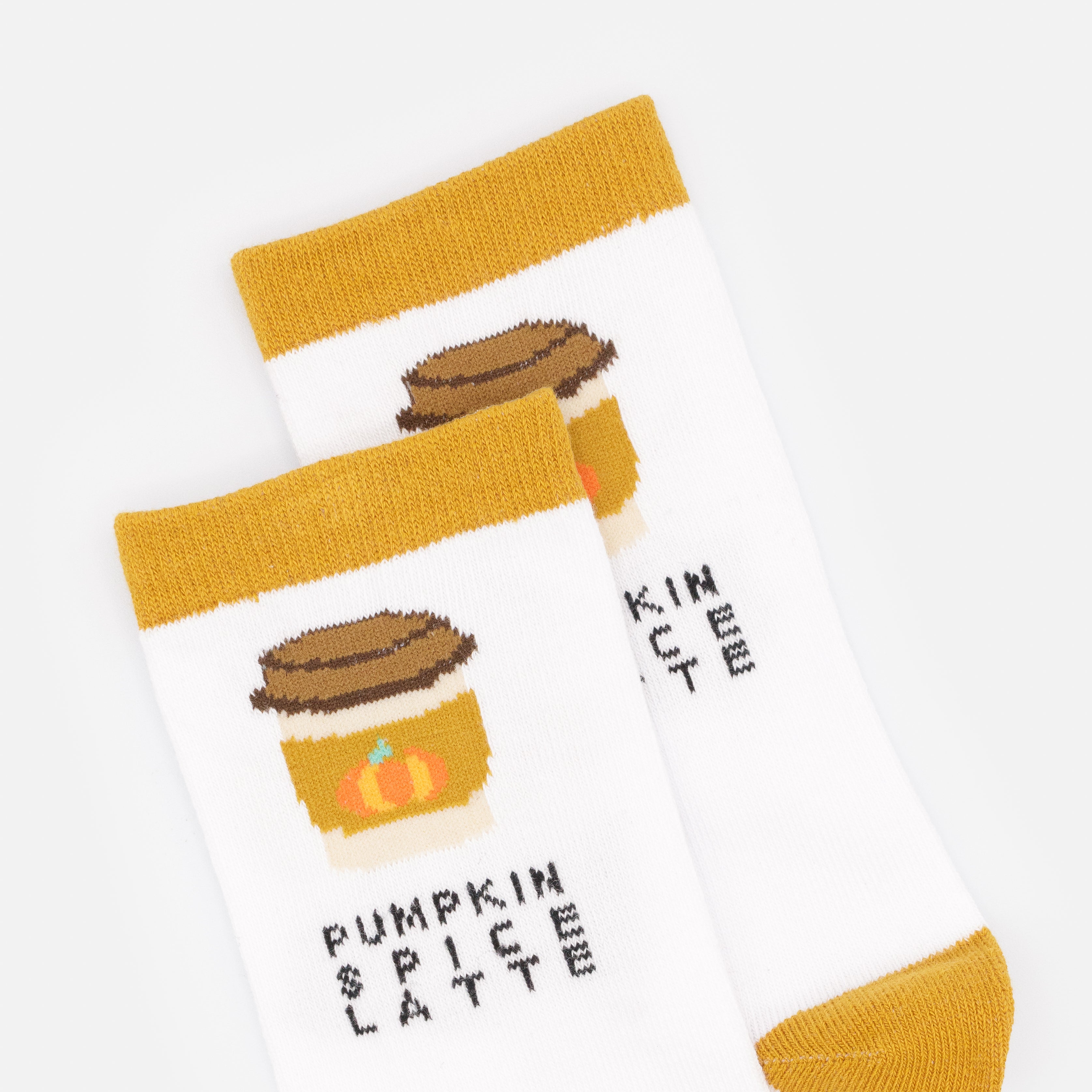 Bas blancs & dorés "PUMPKIN SPICE LATTE"