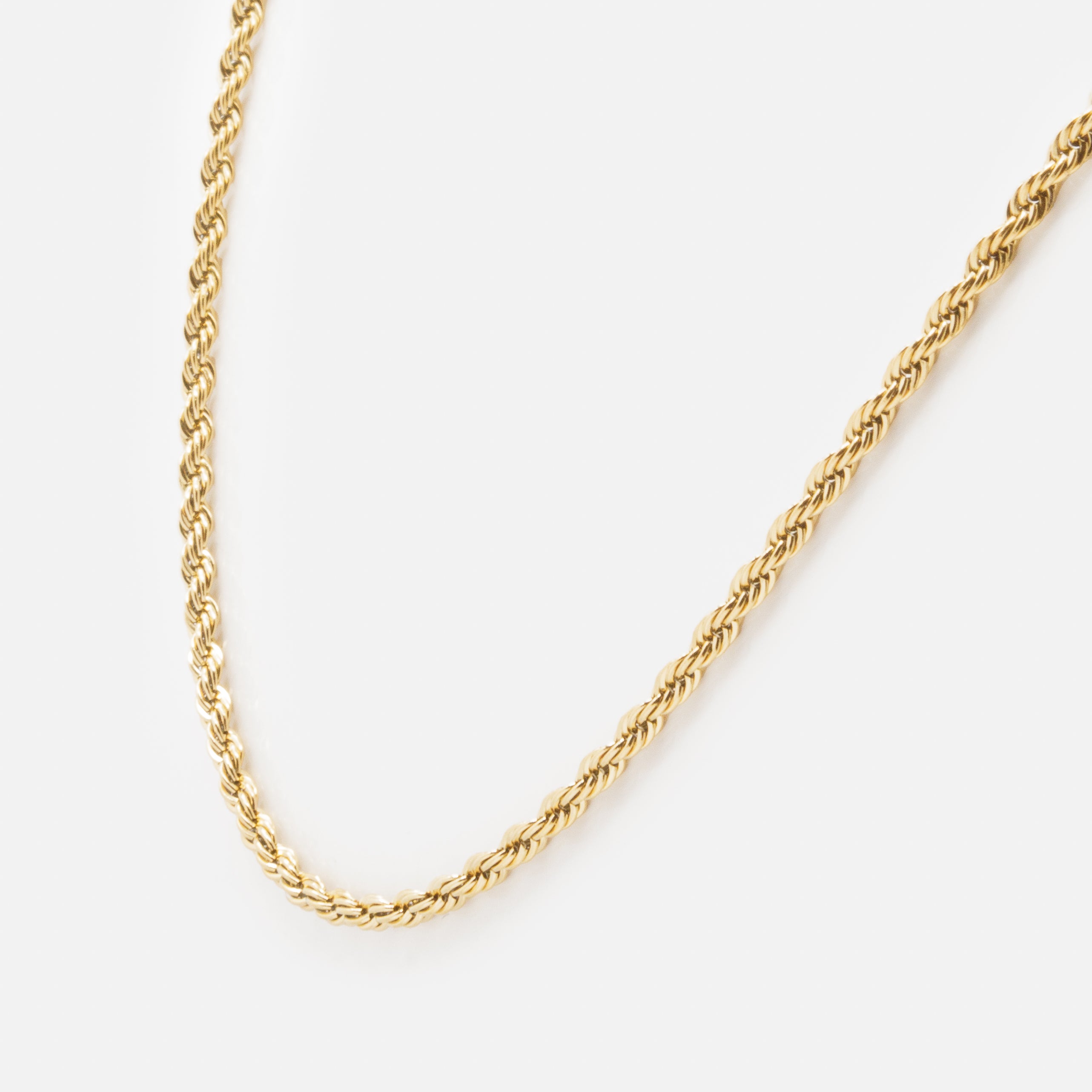 Golden stainless steel twisted chain